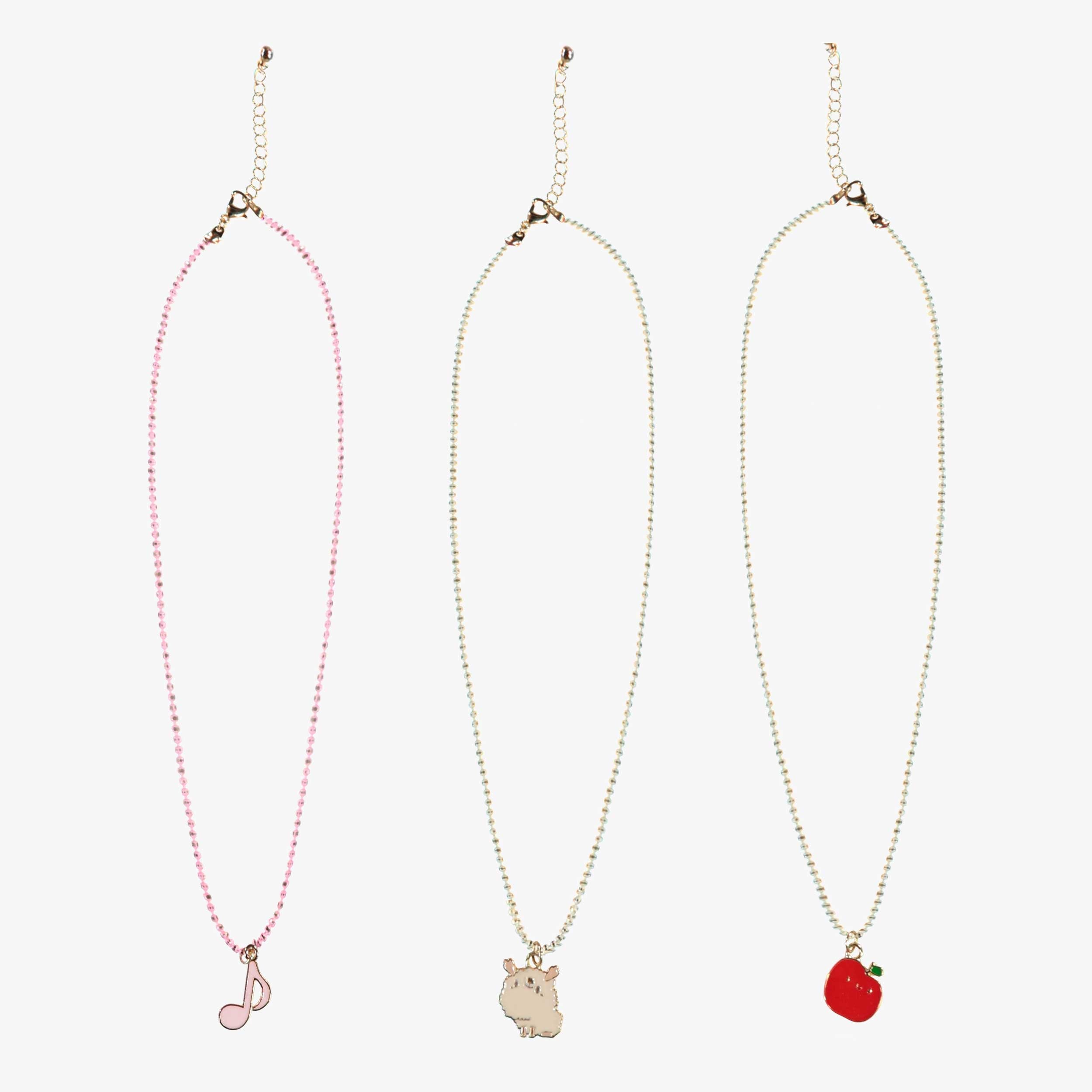 Trio de colliers avec pendentifs, enfant
