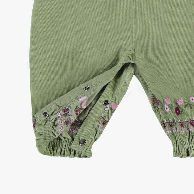 Salopette Bébé Traditionnelle En Polaire - Broderies Et Bretelles Cuir - Style Bavarois - Unisexe