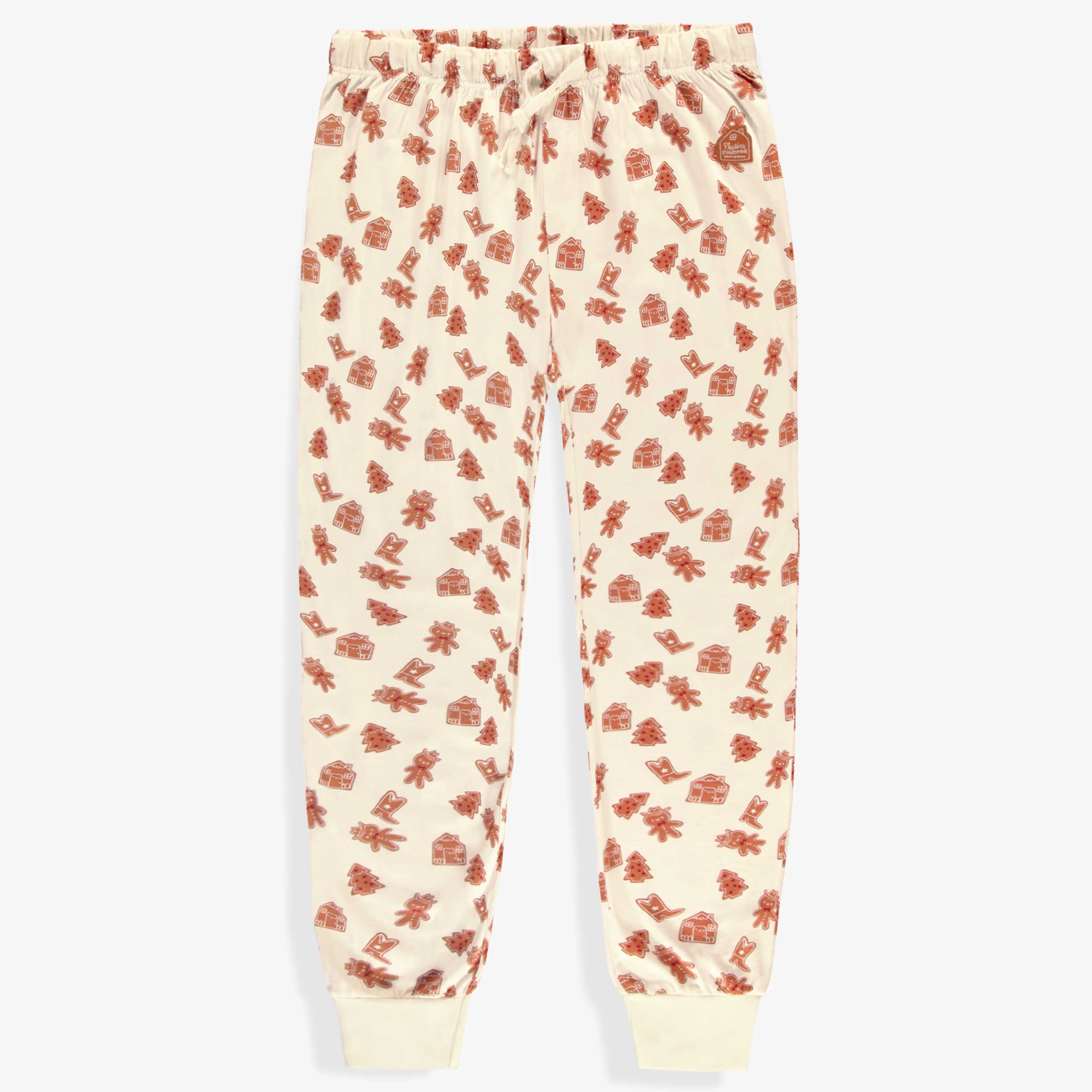 Pantalon de pyjama crème à motifs pain d’épices, adulte