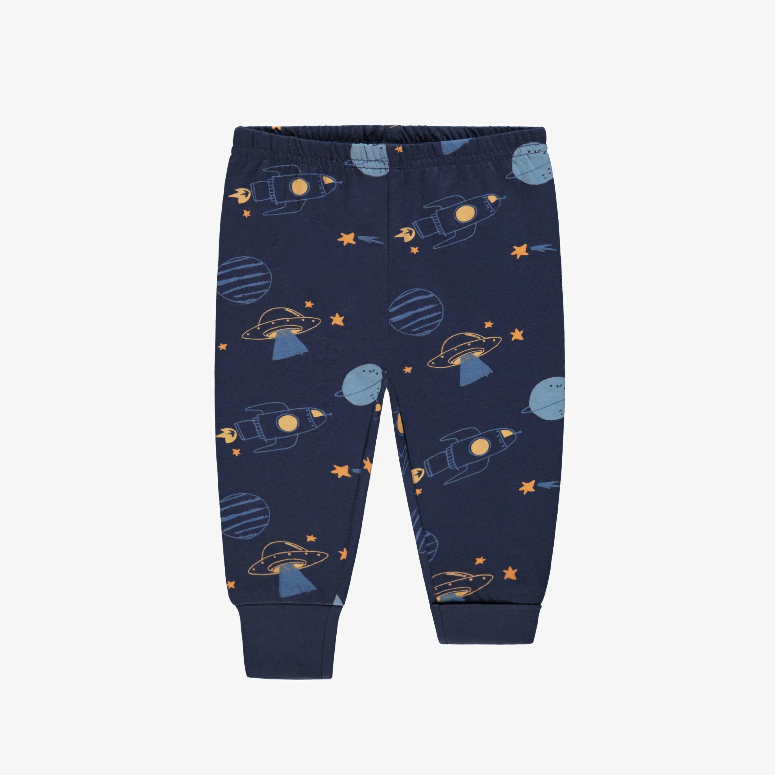 Bas du pyjama deux pièces bleu marine à motifs de planètes, bébé