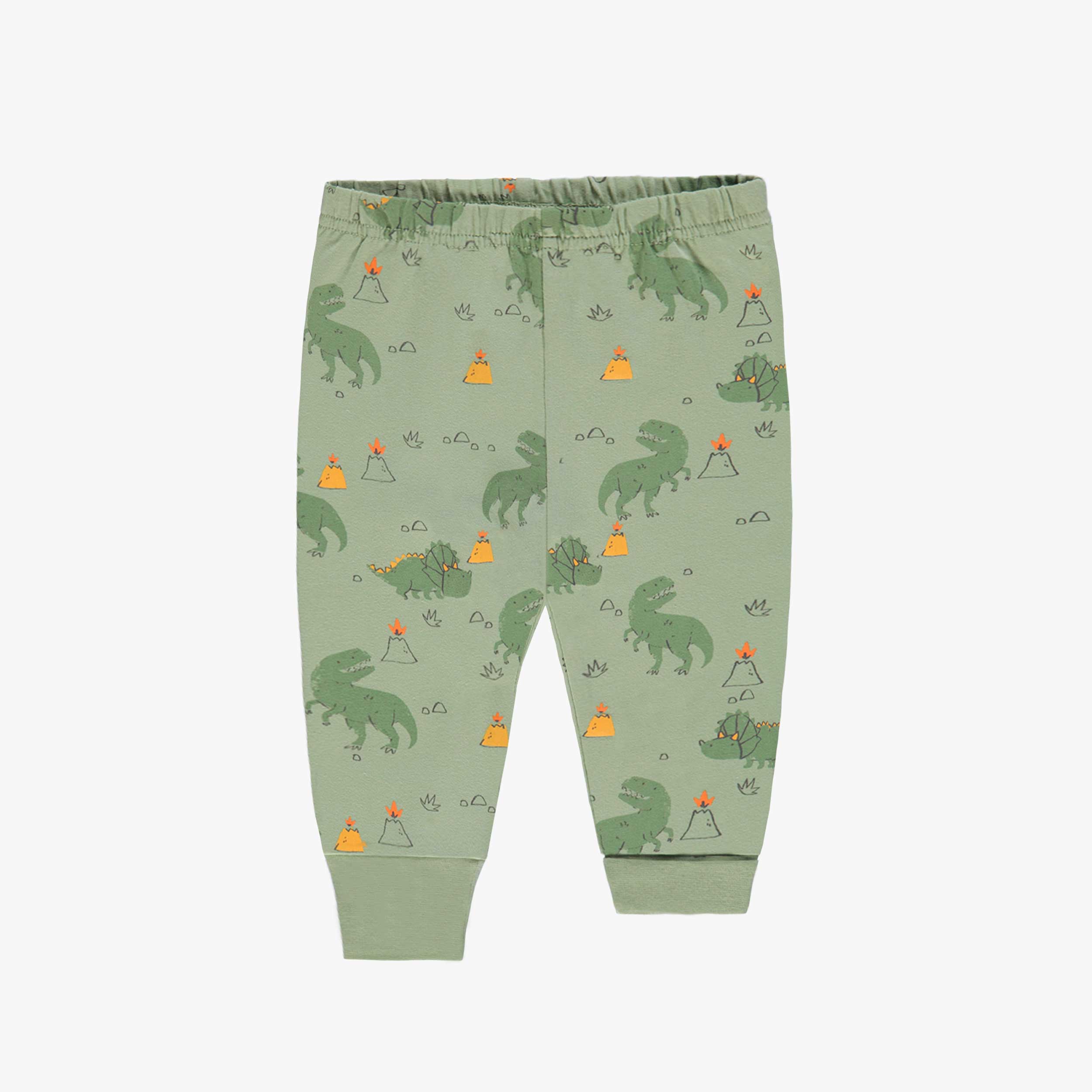 Bas du pyjama deux pièces vert à motifs de dinosaures, bébé