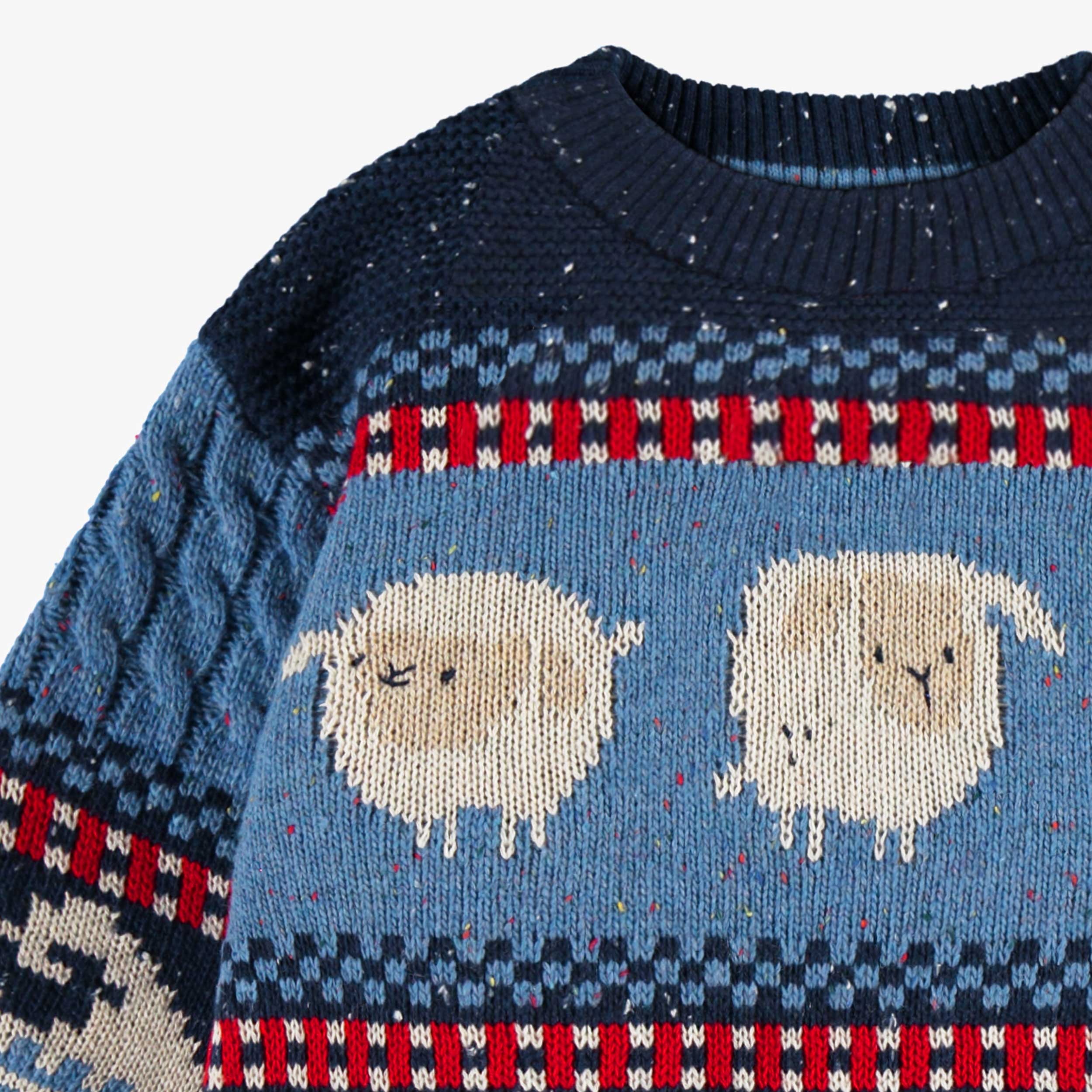 Blue knit sweater, baby