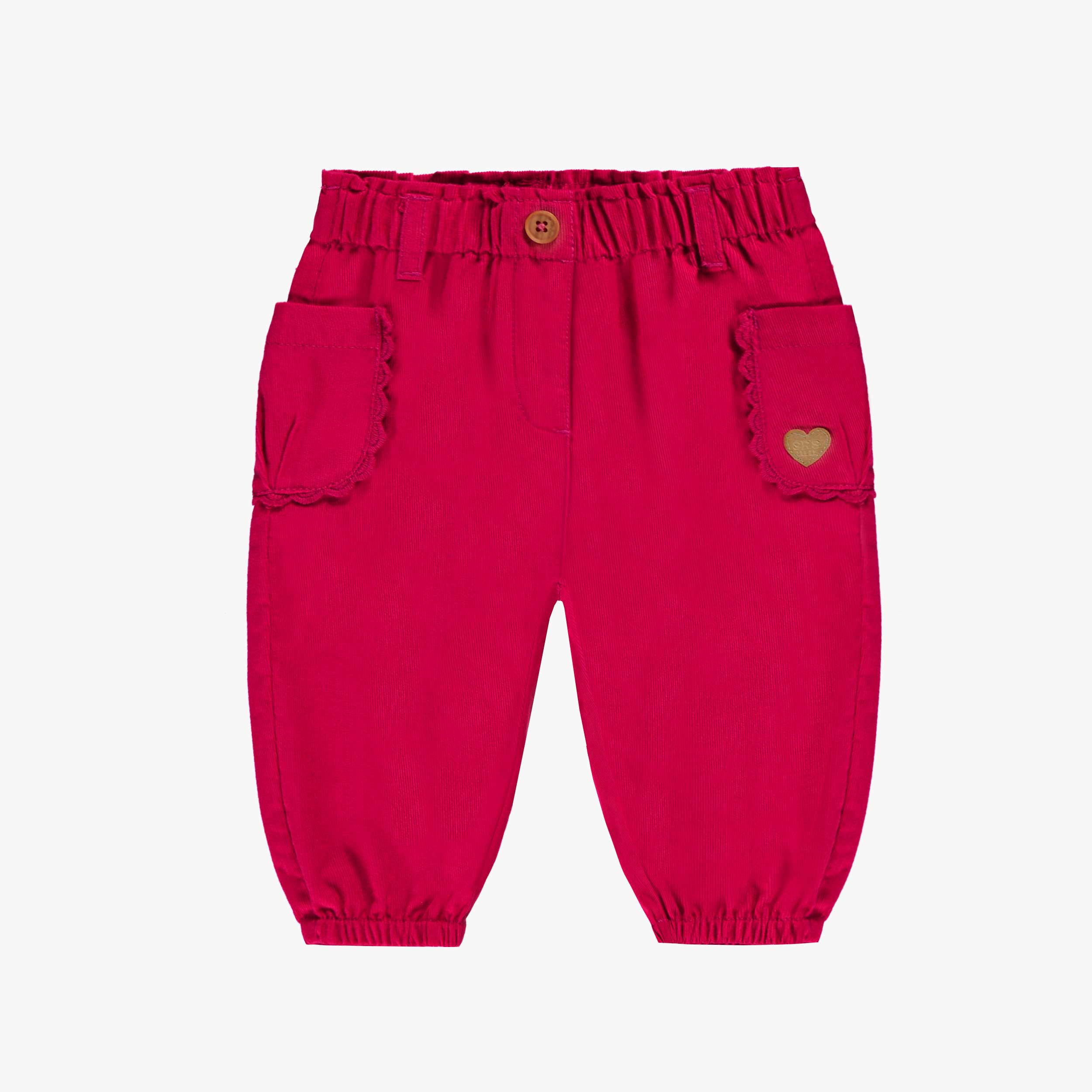 Pantalon rose en velours côtelé, bébé