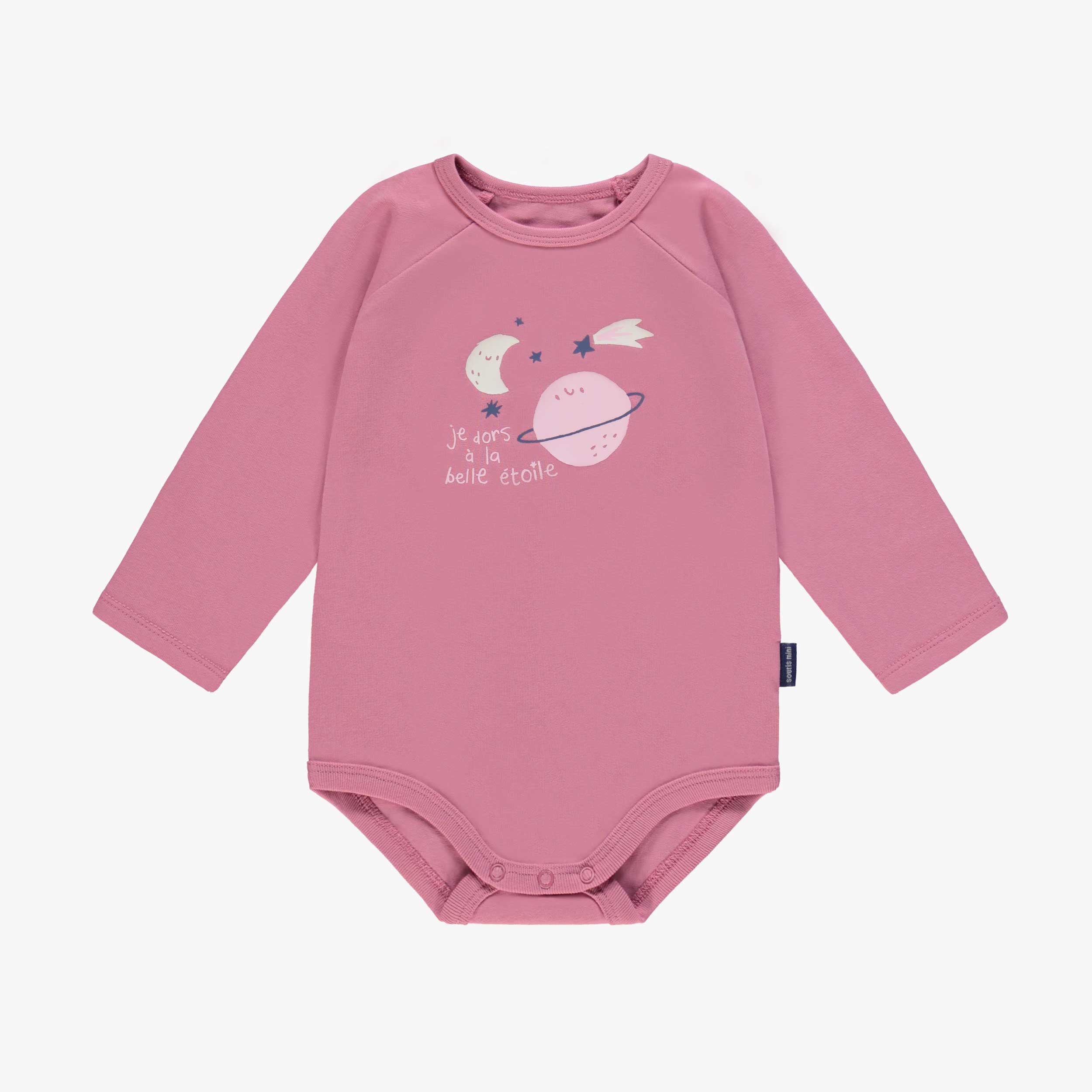 Cache-couche rose avec illustration de planète, bébé