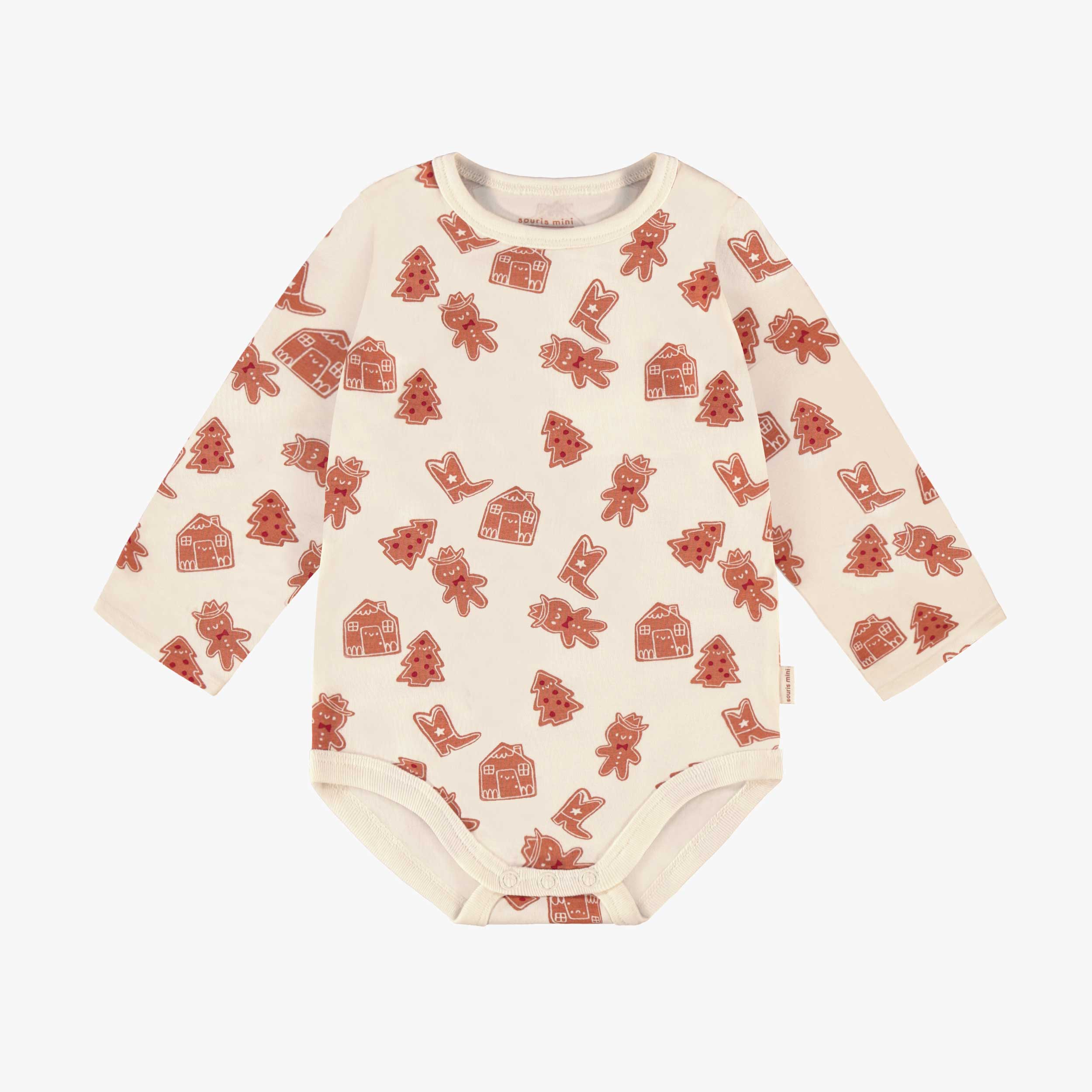 Cache-couche crème à motifs pain d’épices, bébé