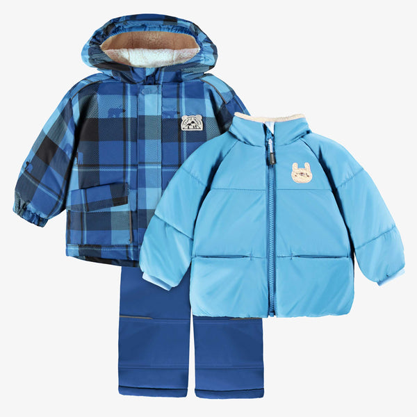 Habit de neige en bleu avec carreaux, bébé Souris Mini