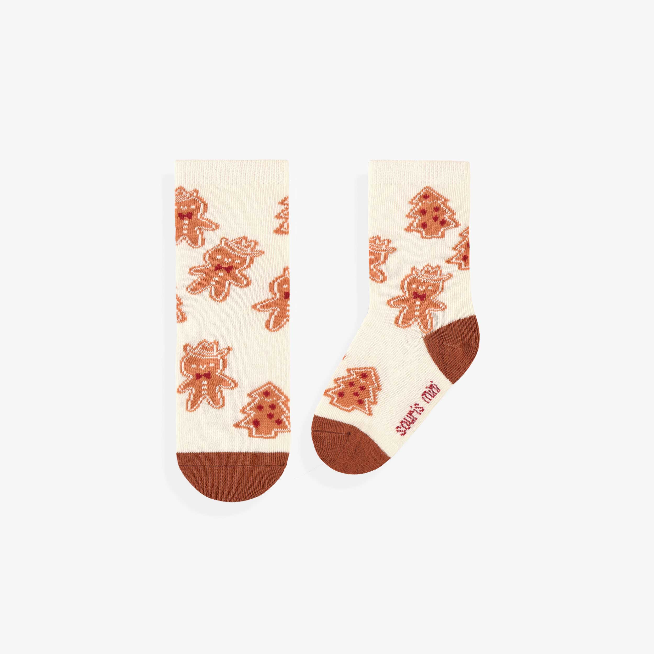 Chaussettes crème à motifs pain d’épices, bébé