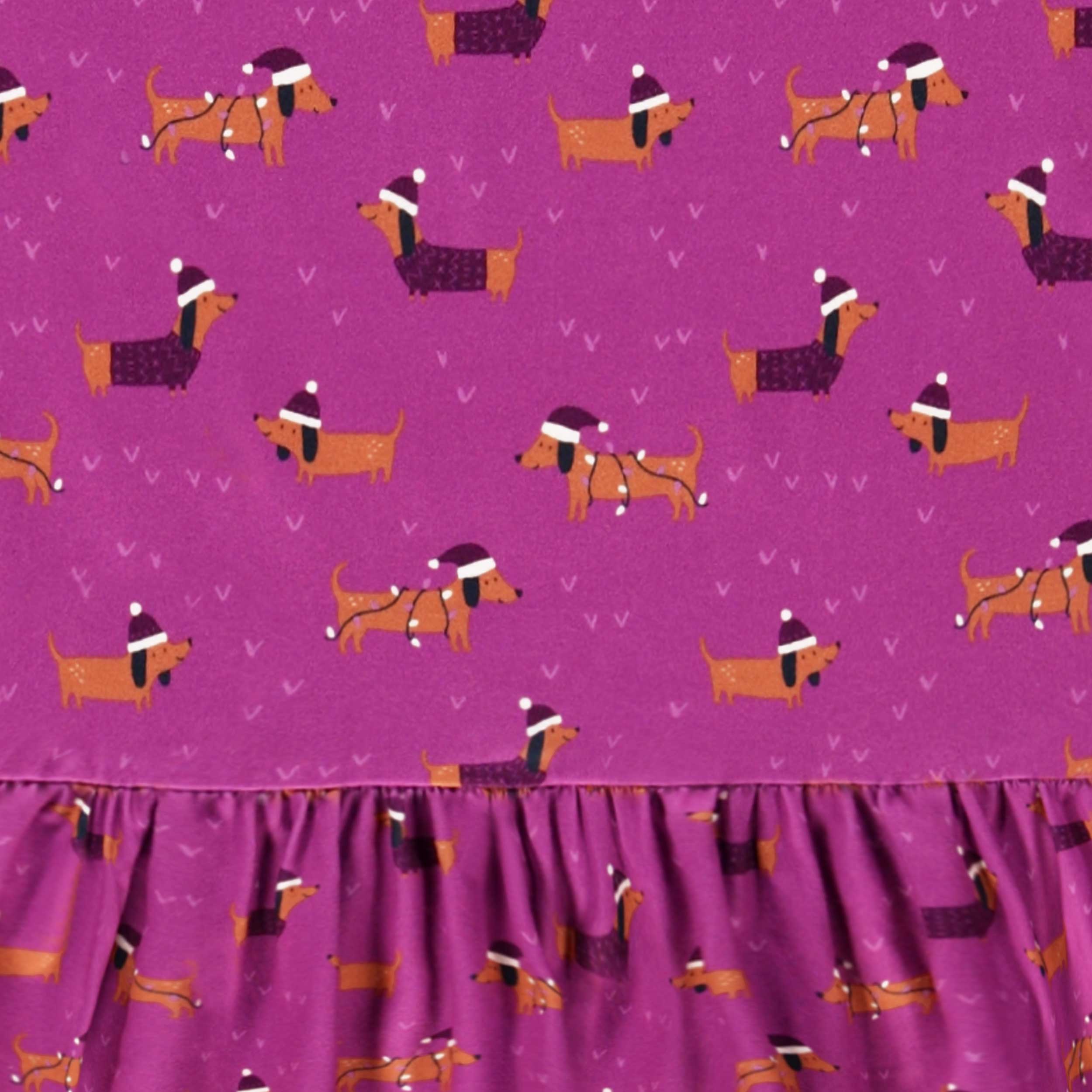 Purple nightdress with dog patterns, child