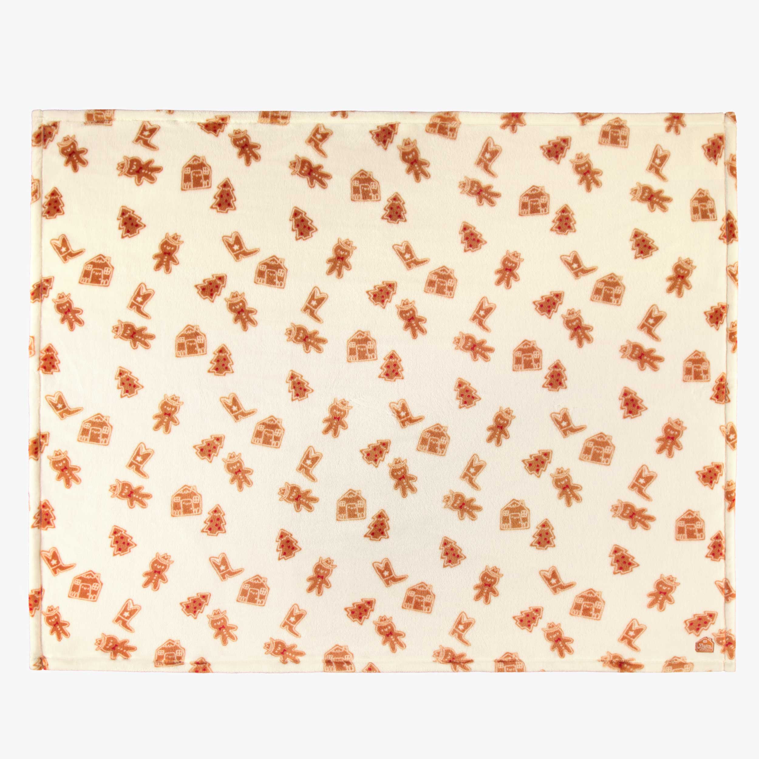Couverture en peluche crème à motifs pain d’épices