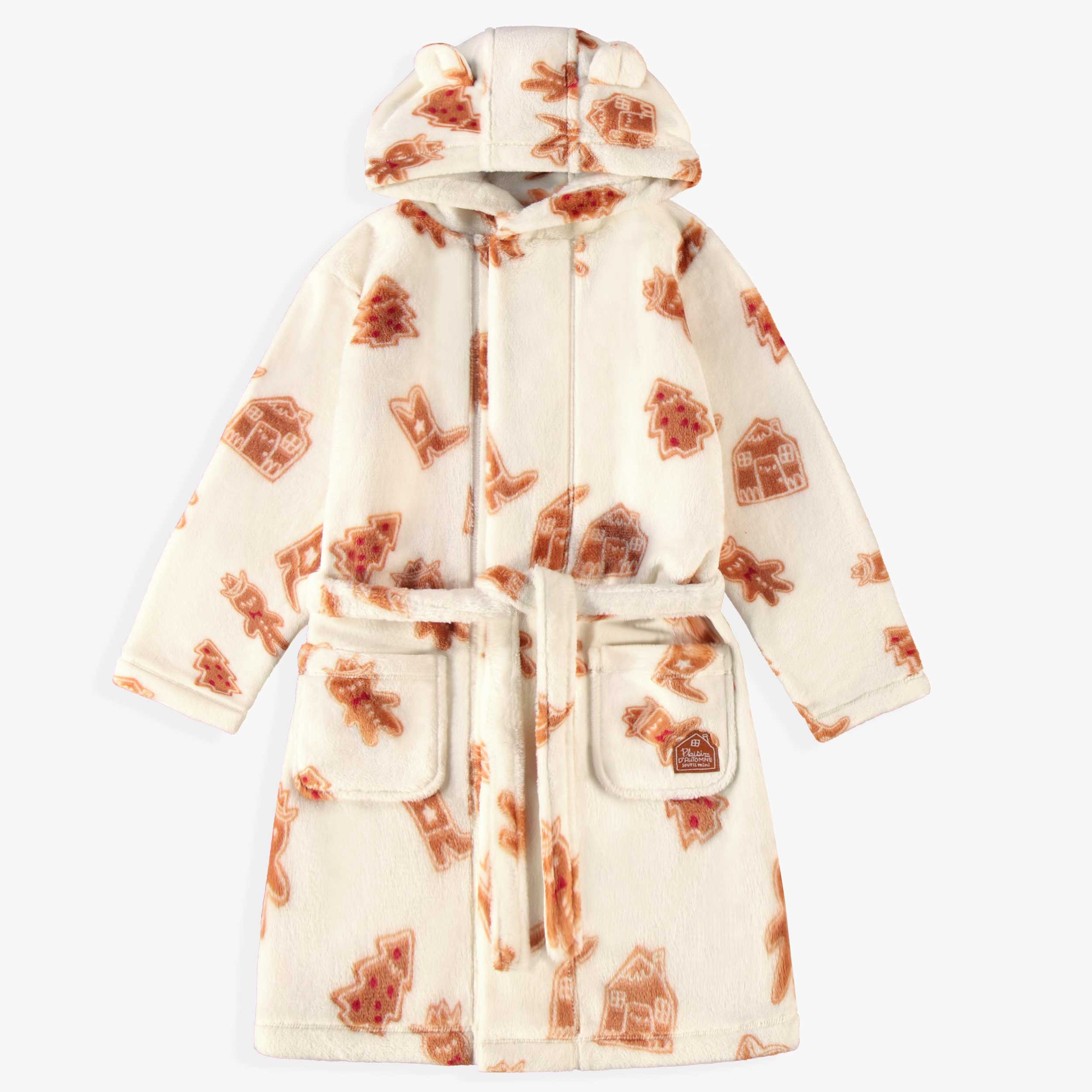 Robe de chambre crème à motifs pain d’épices, enfant