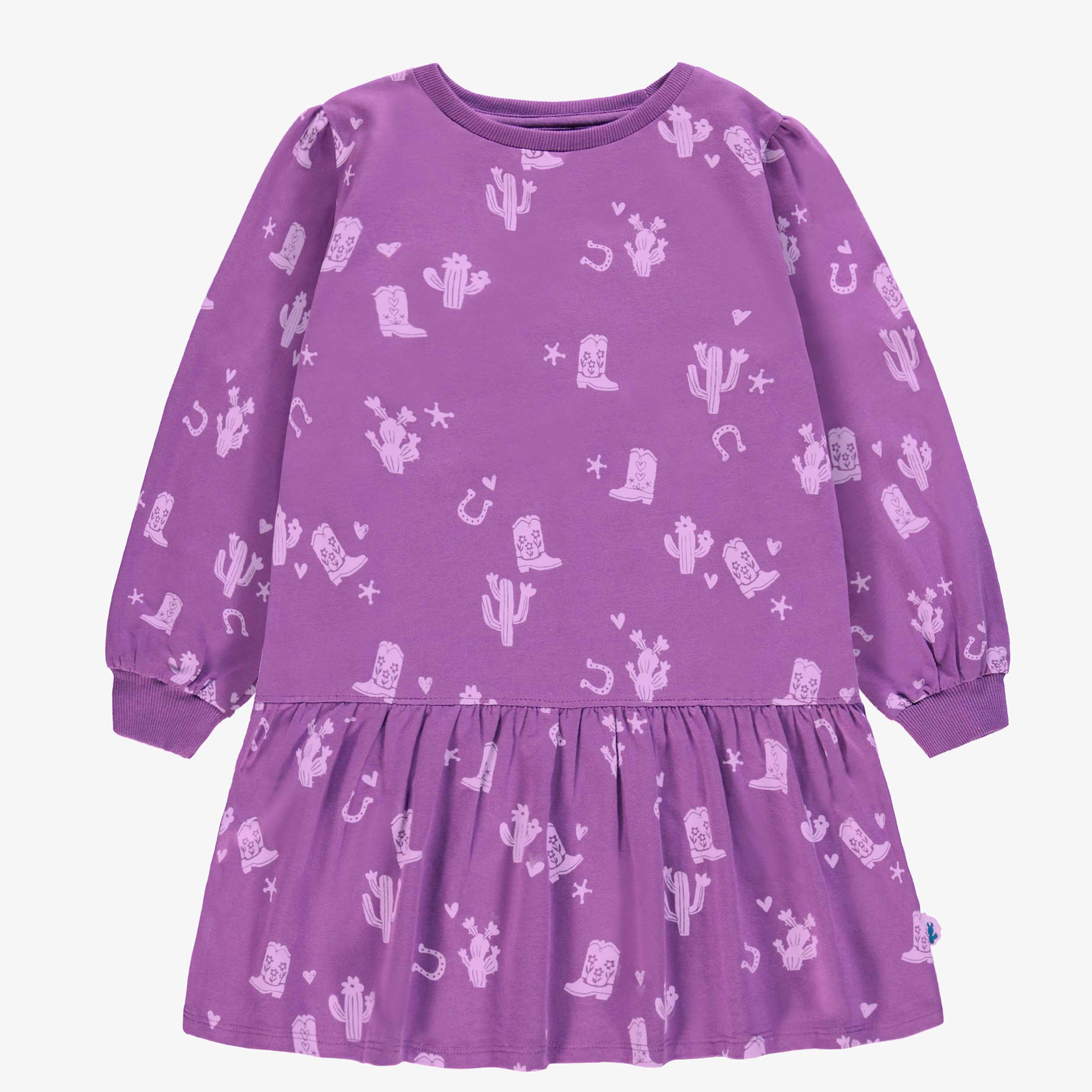 Robe mauve à motifs western, enfant