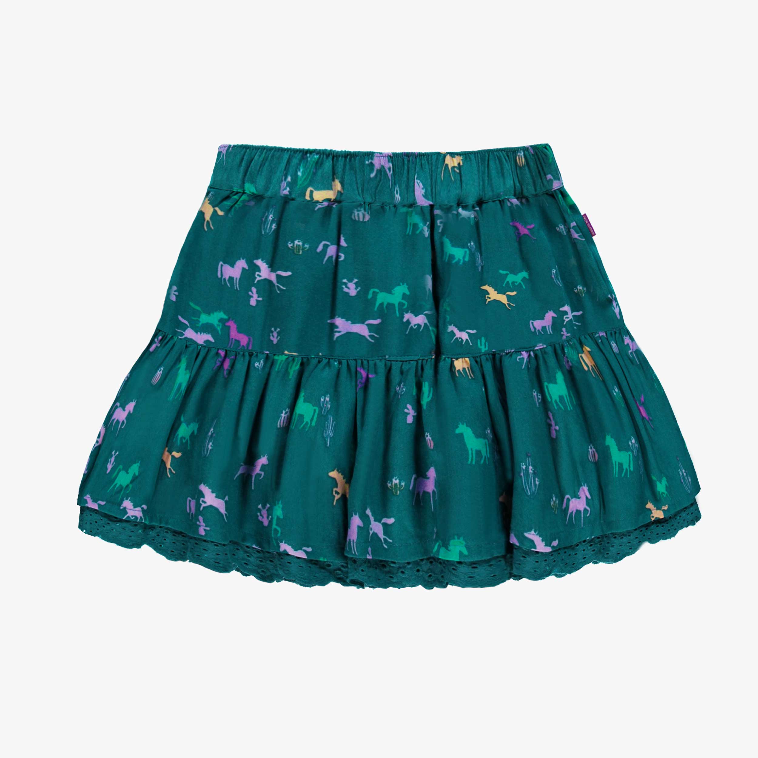 Jupe turquoise à motifs, enfant