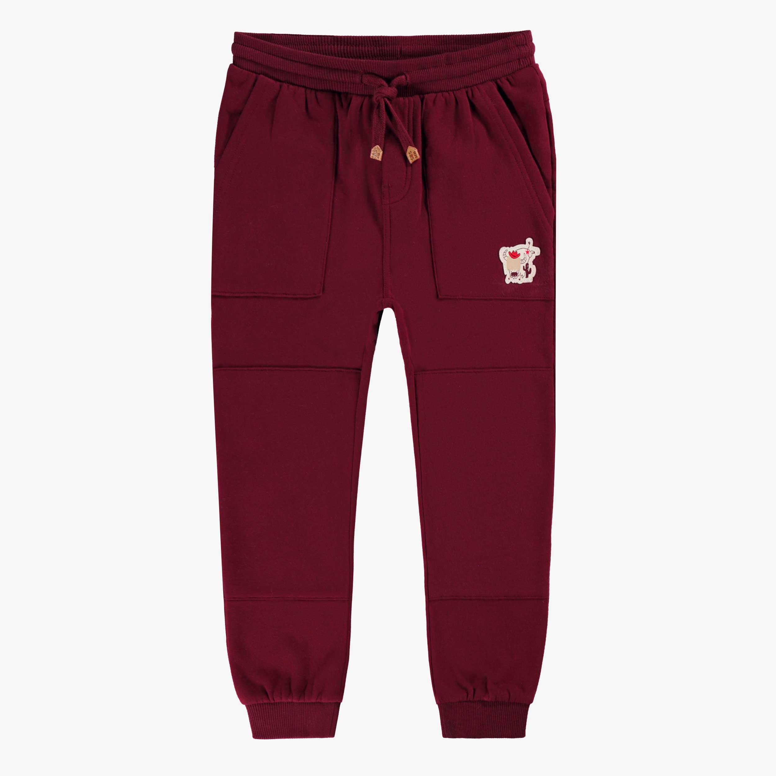 Pantalon bourgogne style jogger, enfant