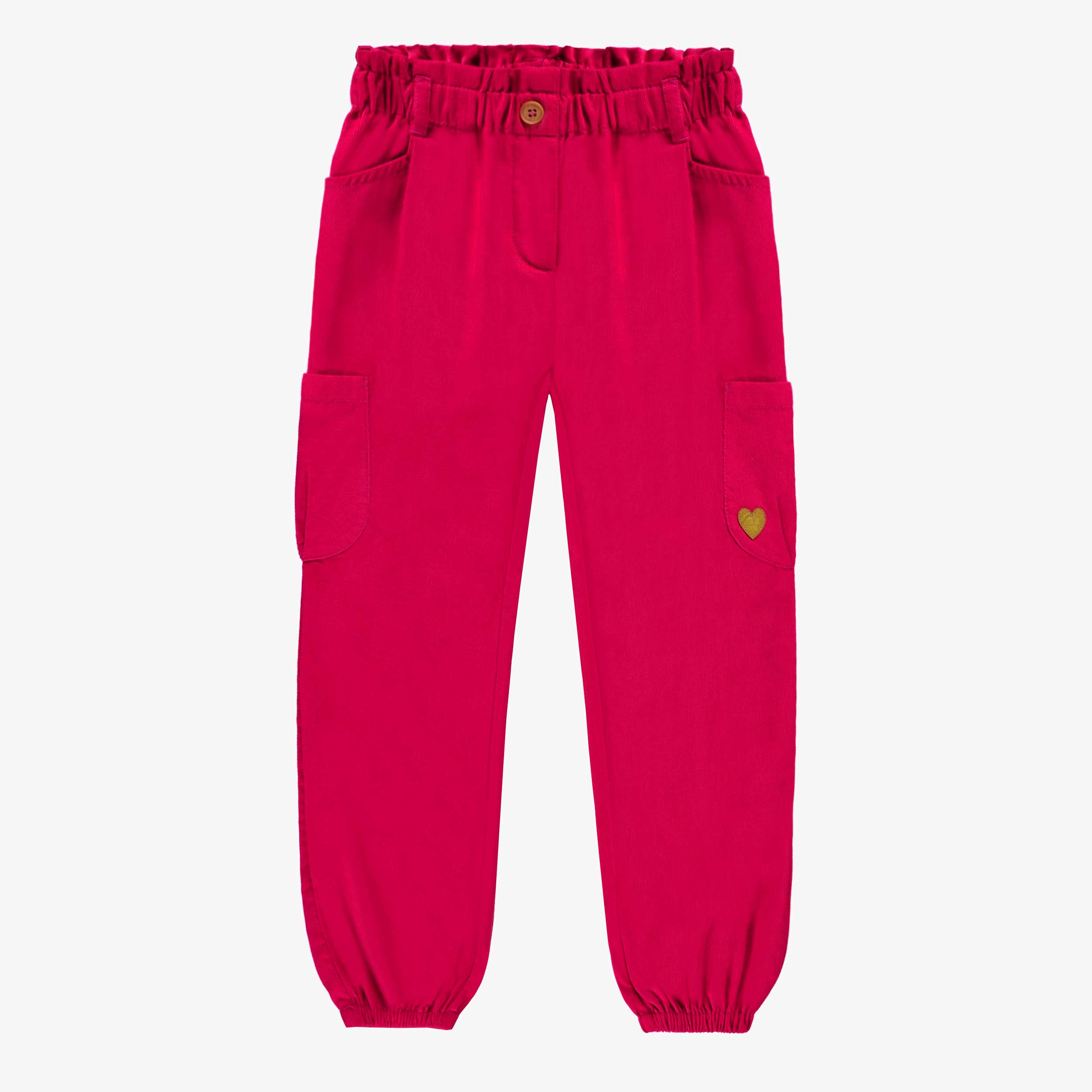 Pantalon rose en velours côtelé, enfant