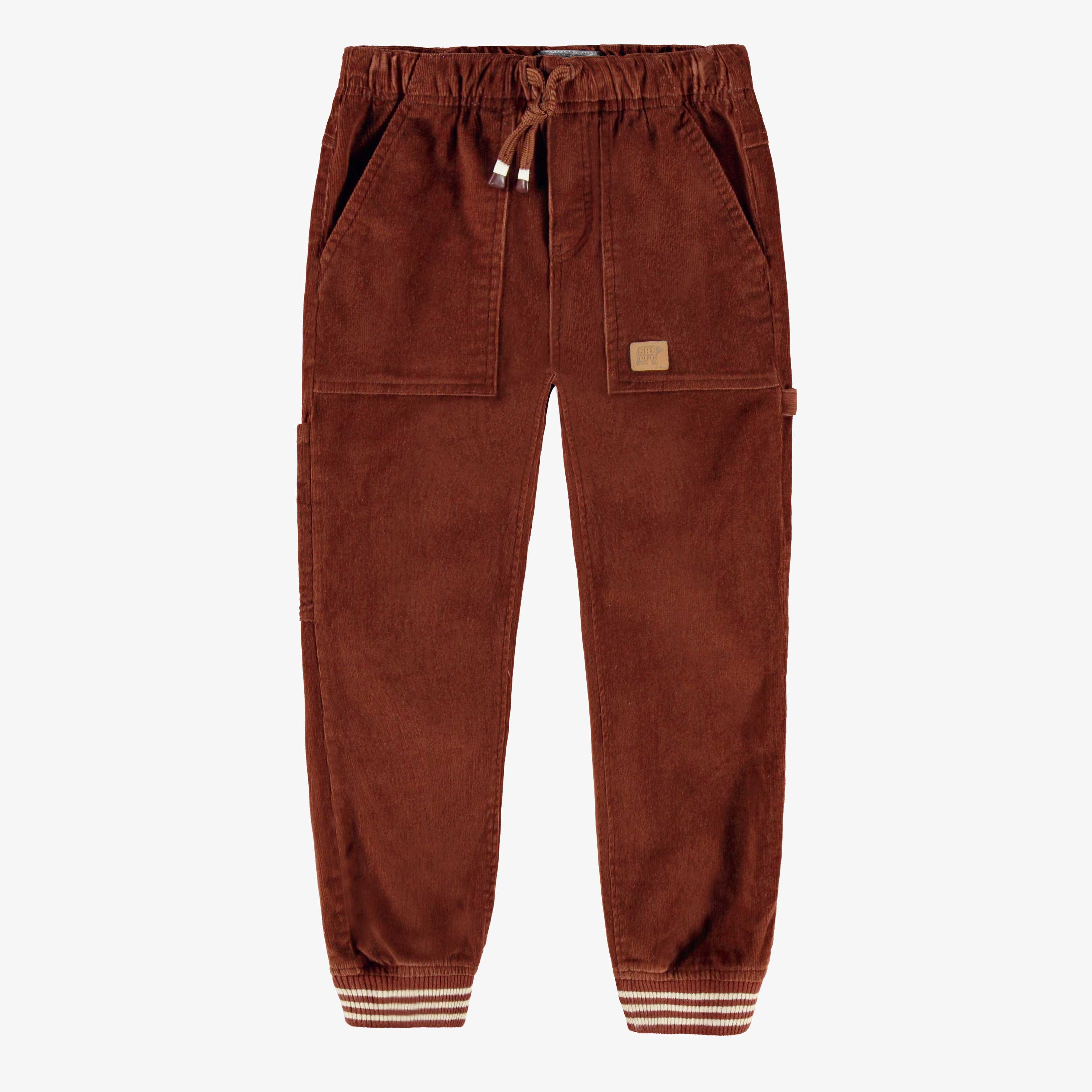 Pantalon brun en velours côtelé, enfant