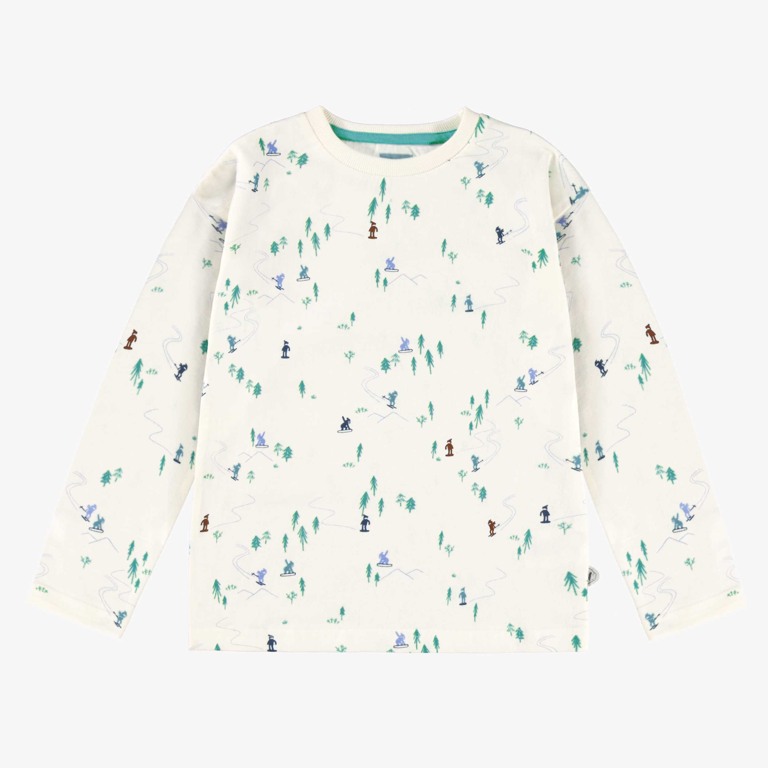 T-shirt crème avec motifs, enfant
