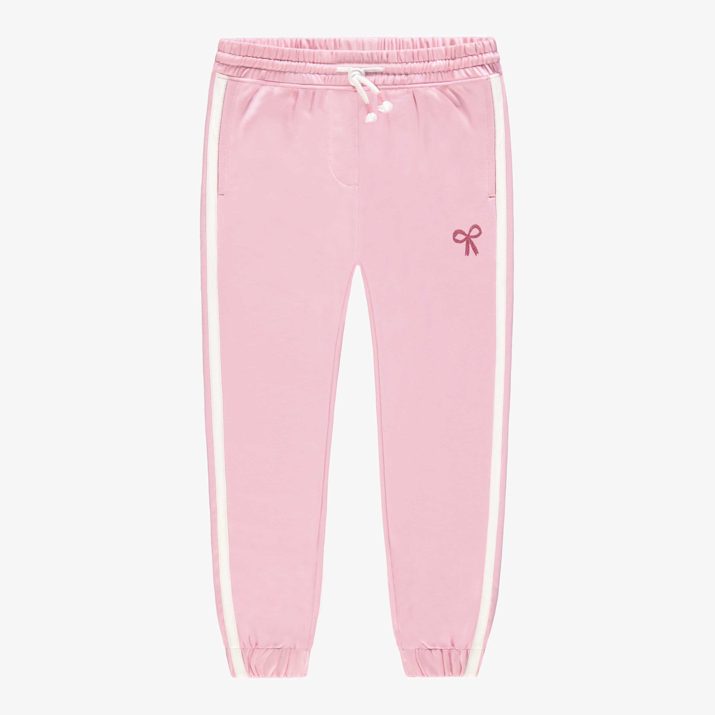 Pantalon rose style jogger en molleton, enfant