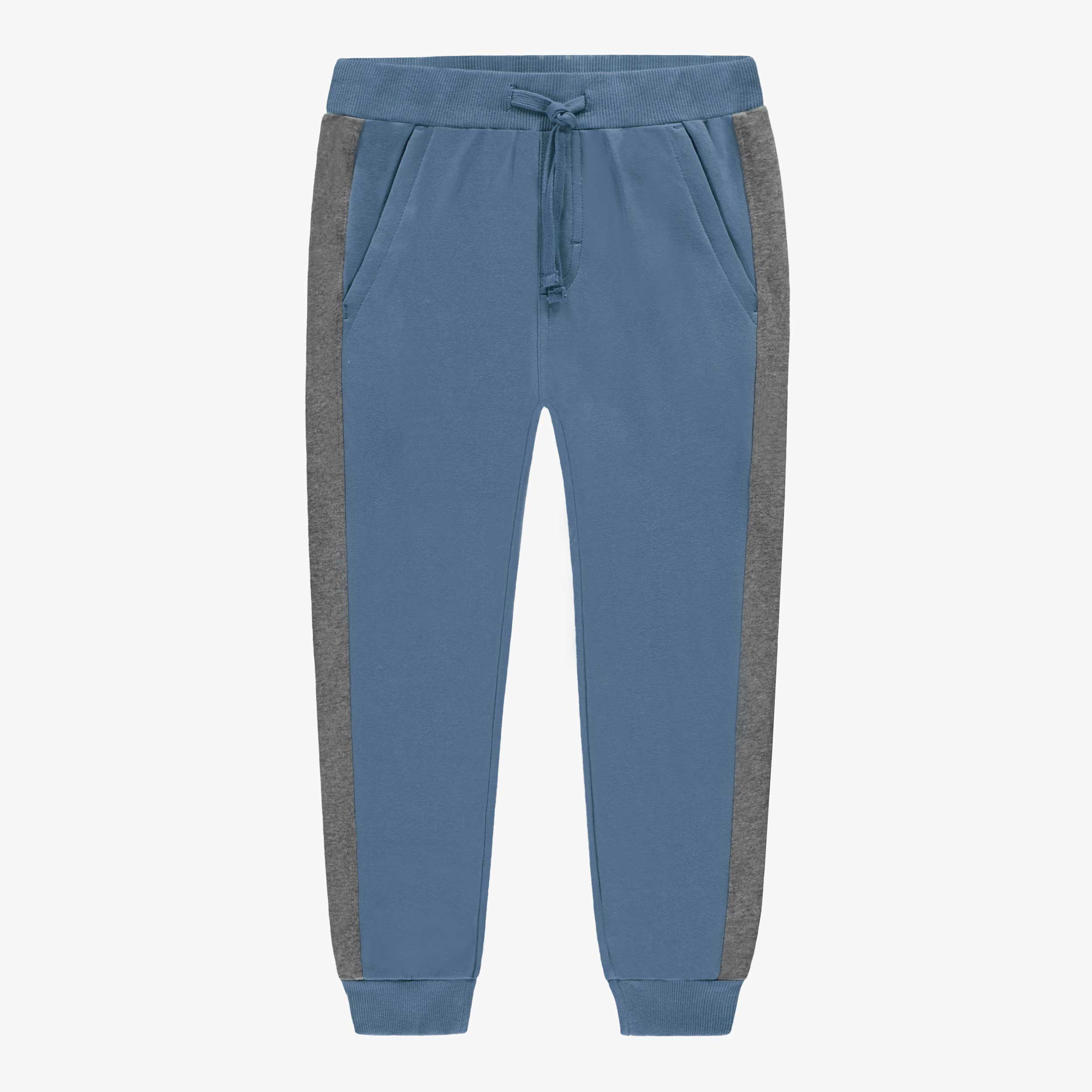 Pantalon style jogger bleu et gris, enfant