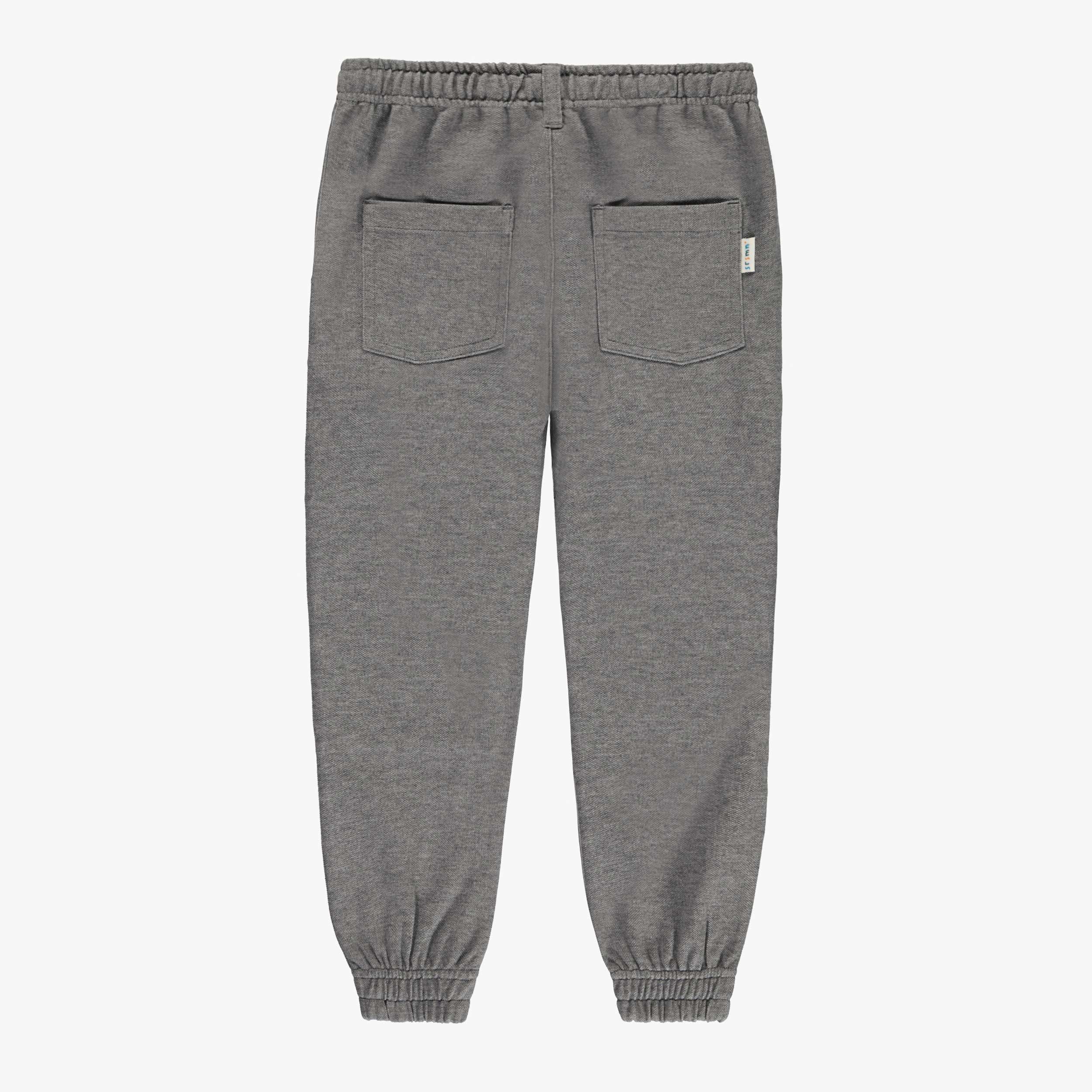 Dos du pantalon gris style jogger, enfant