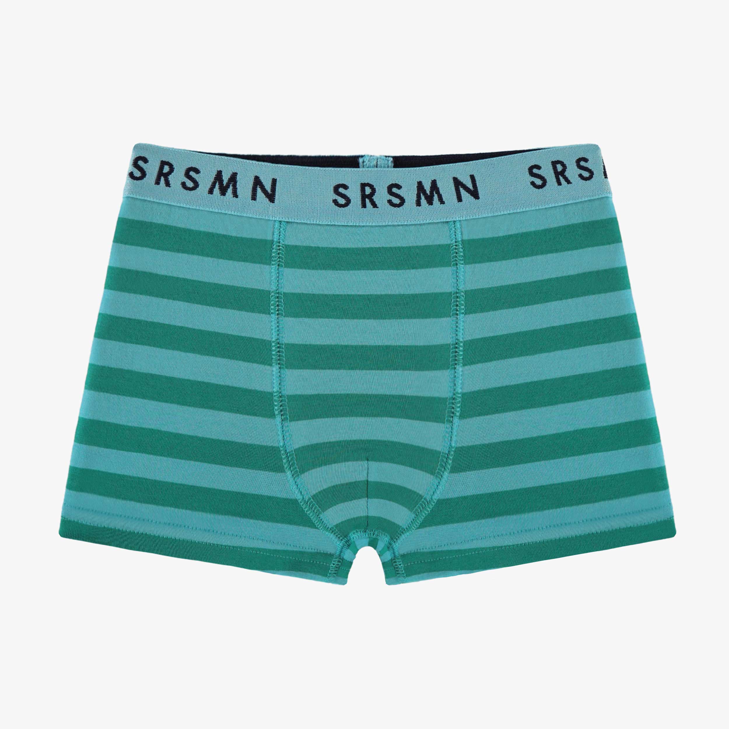 Boxer turquoise et vert à rayures, enfant