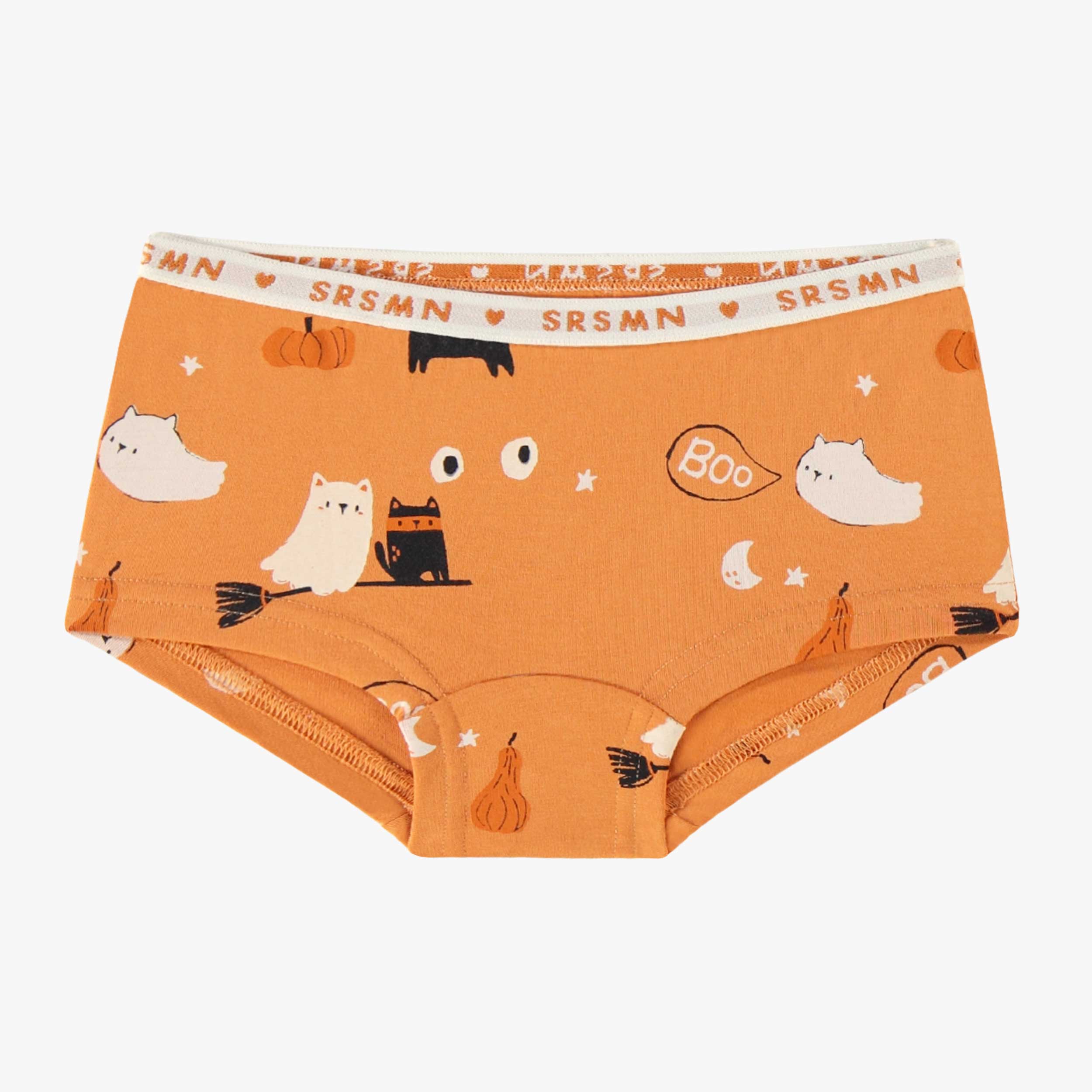 Culotte garçonne orange à motifs d’Halloween, enfant