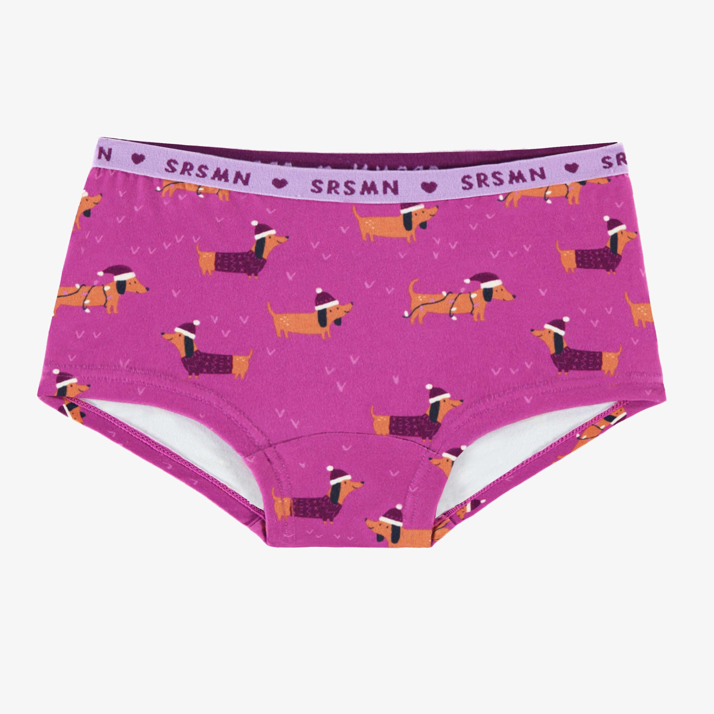 Culotte garçonne mauve à motifs de chiens, enfant