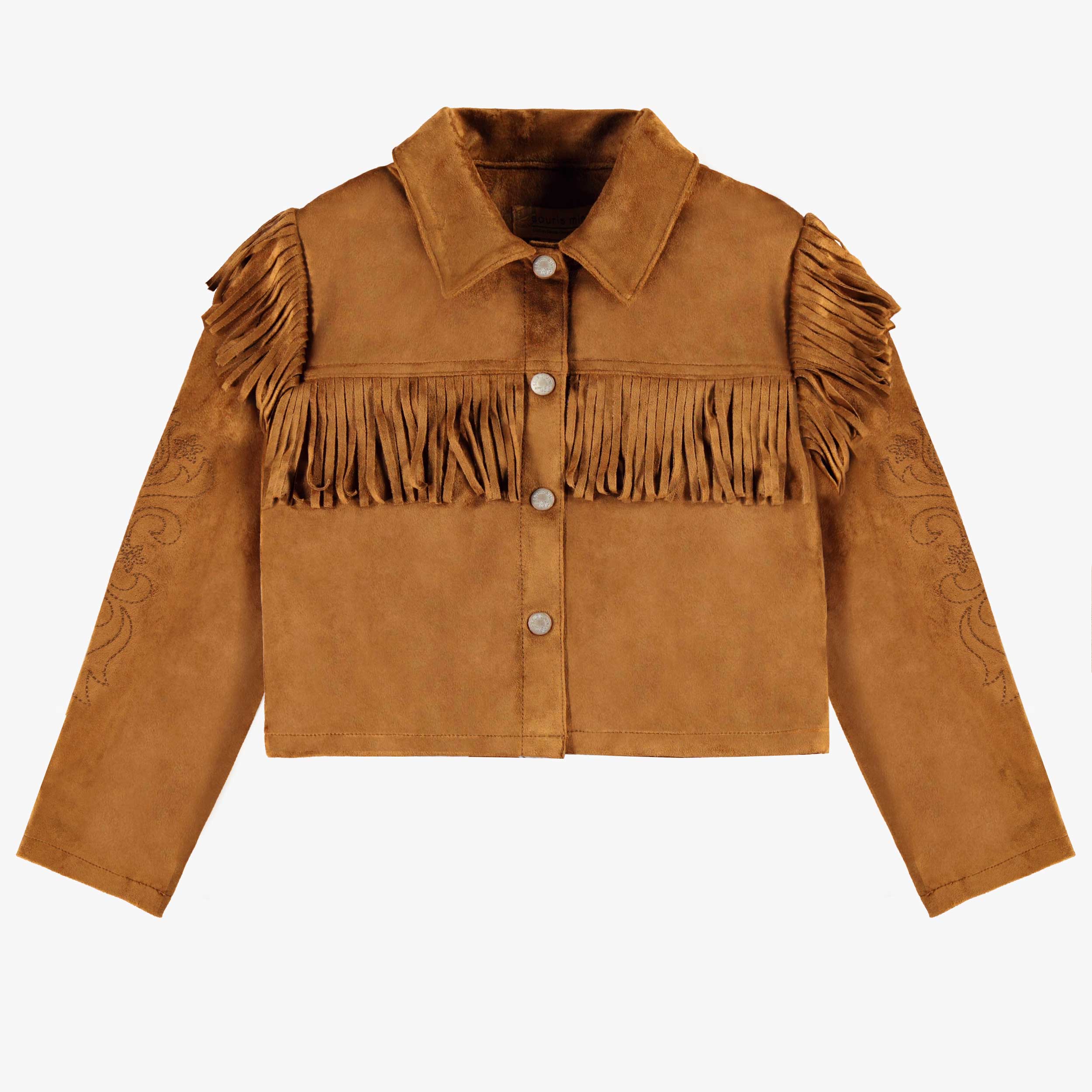 Brown faux suede jacket, child
