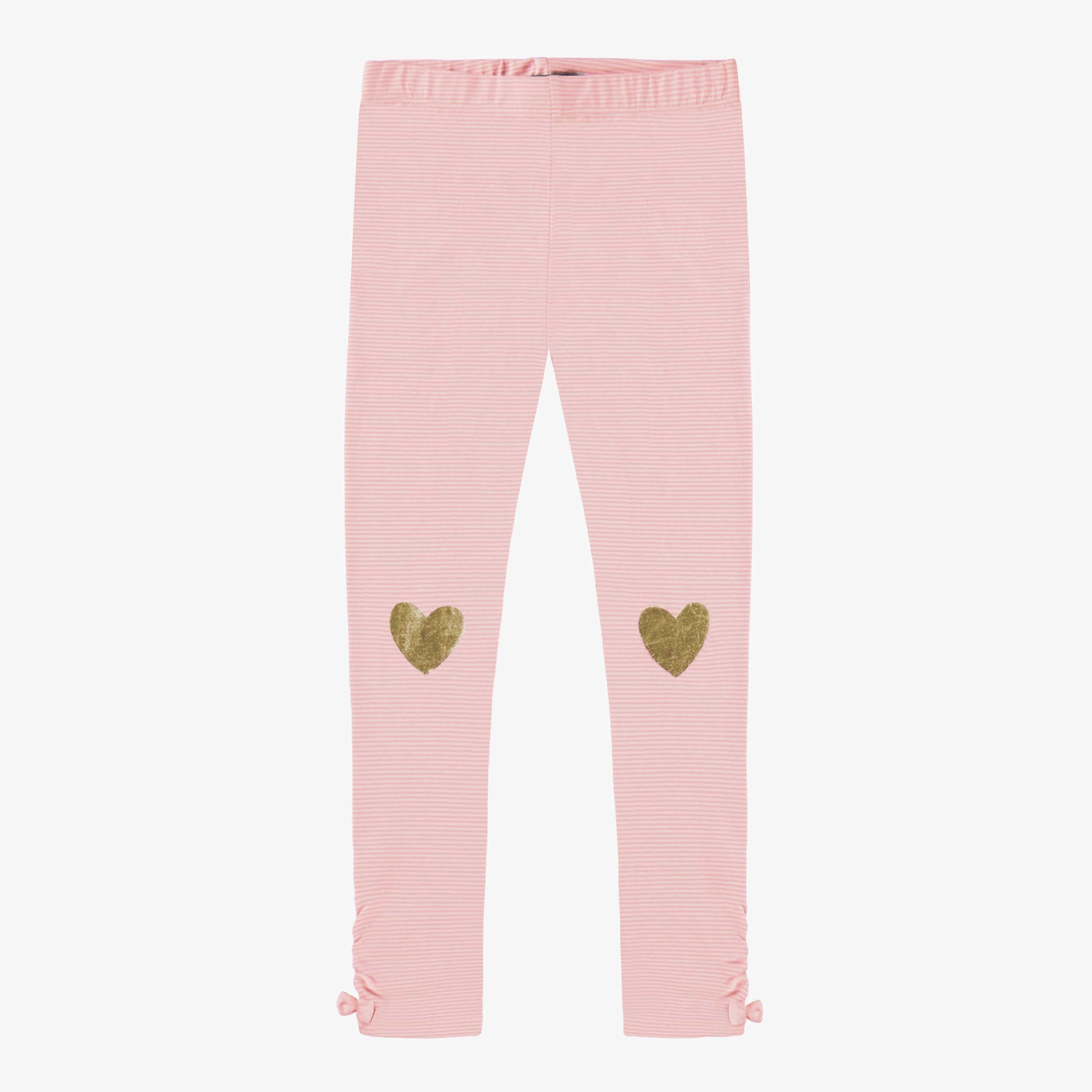 Legging rose avec cœurs, enfant