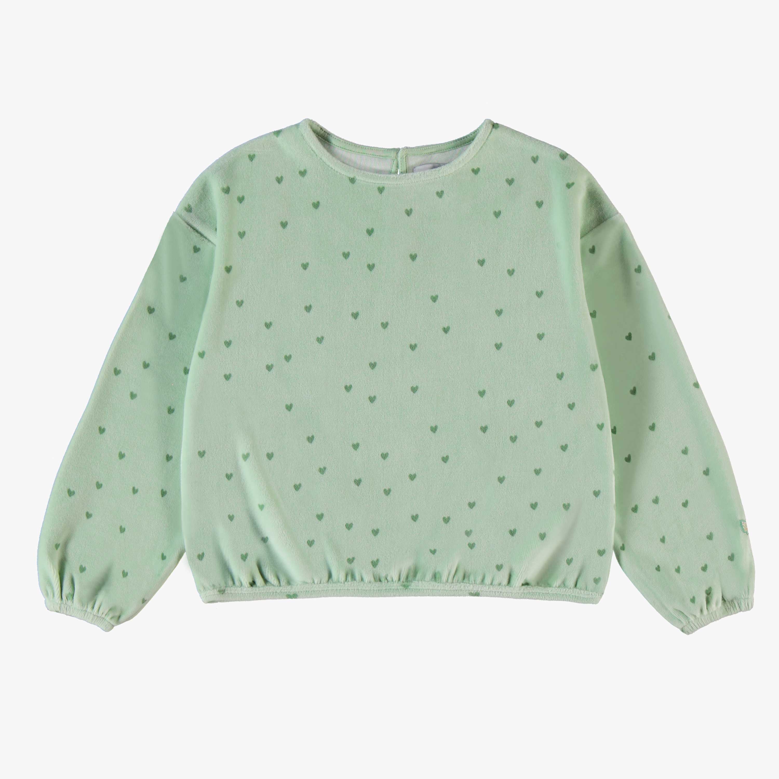 Chandail vert en velours, enfant