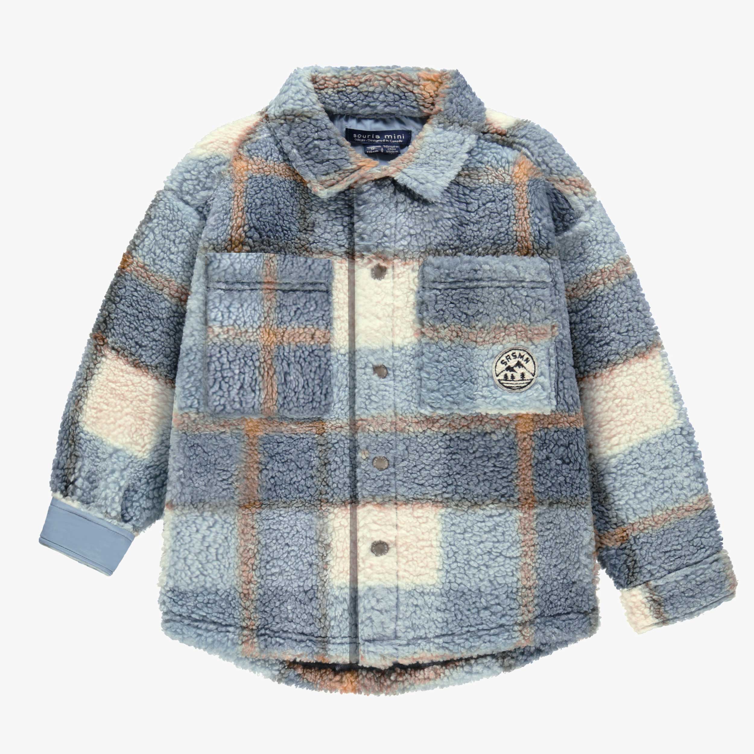 Surchemise bleue à carreaux, enfant