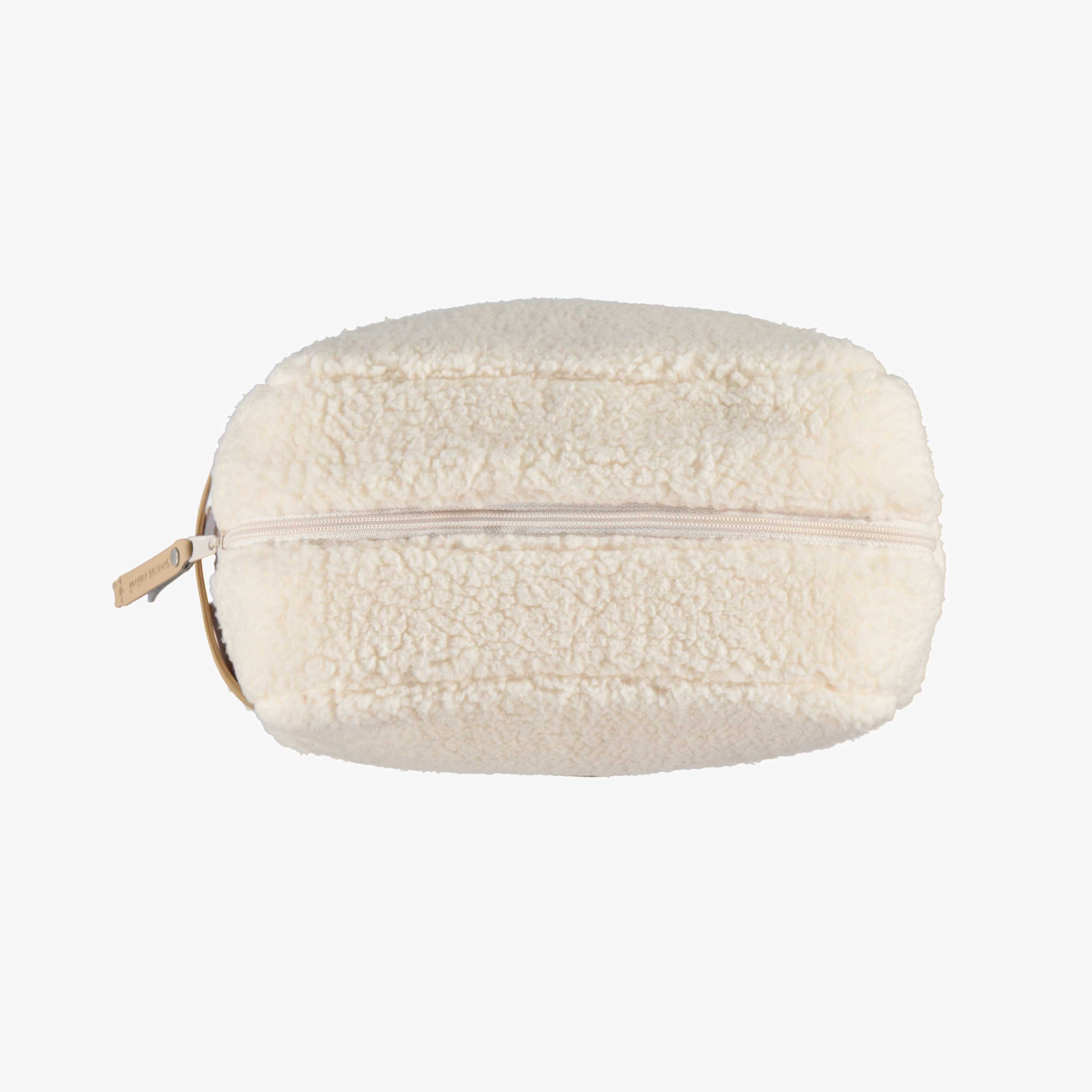 Trousse de toilette crème en sherpa