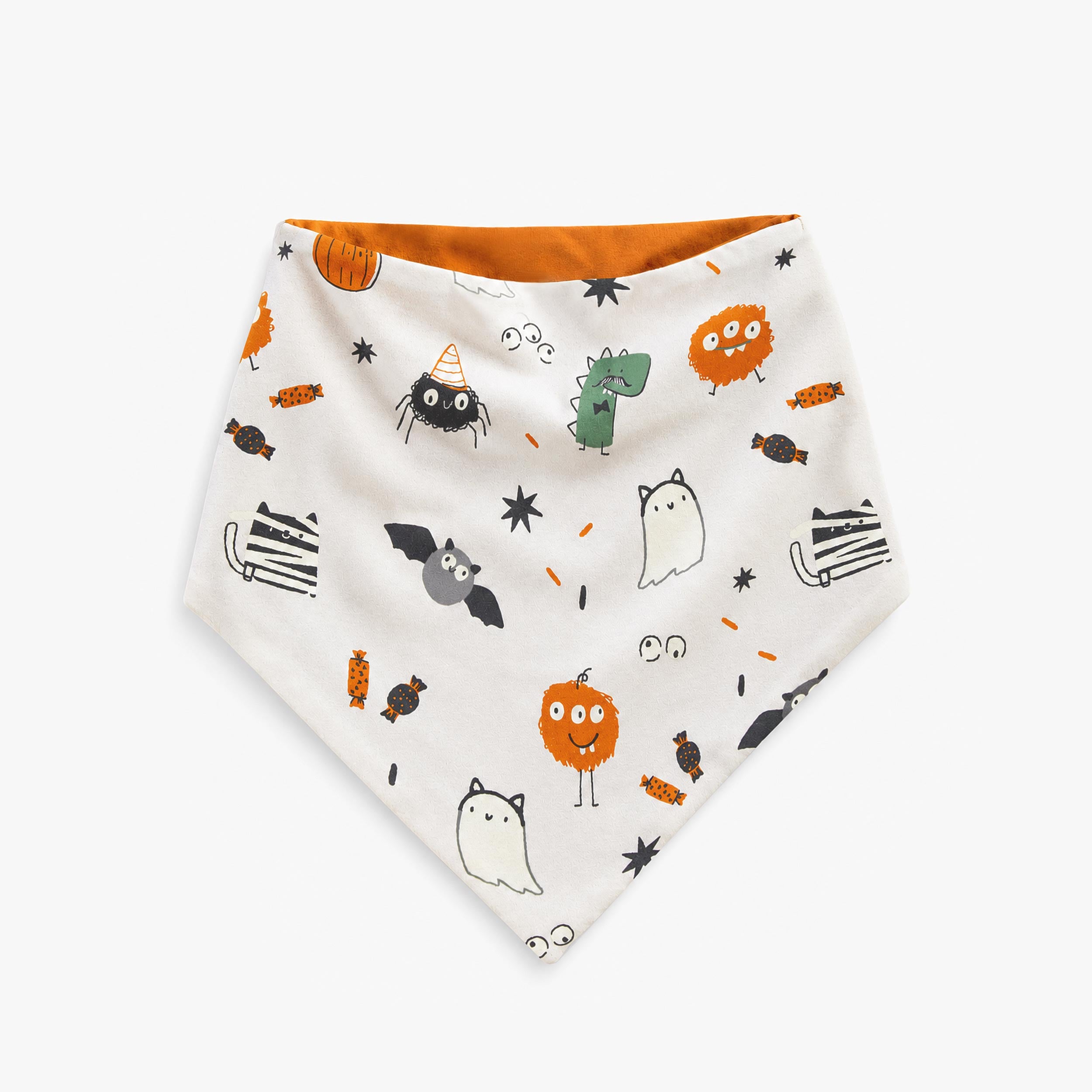 Foulard réversible orange à imprimé d’Halloween pour chien - Souris Mini