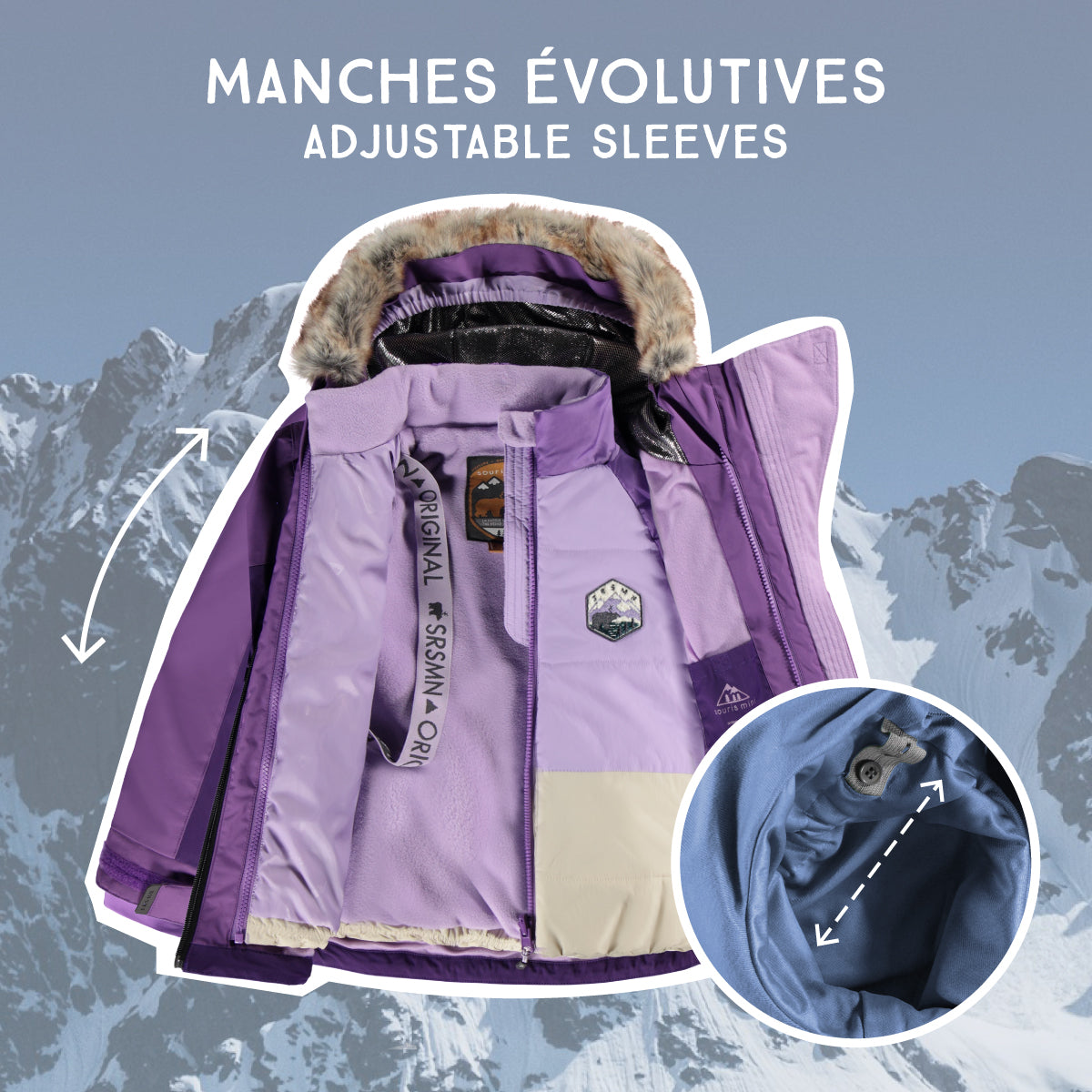 Purple 3-in-1 winter jacket, child