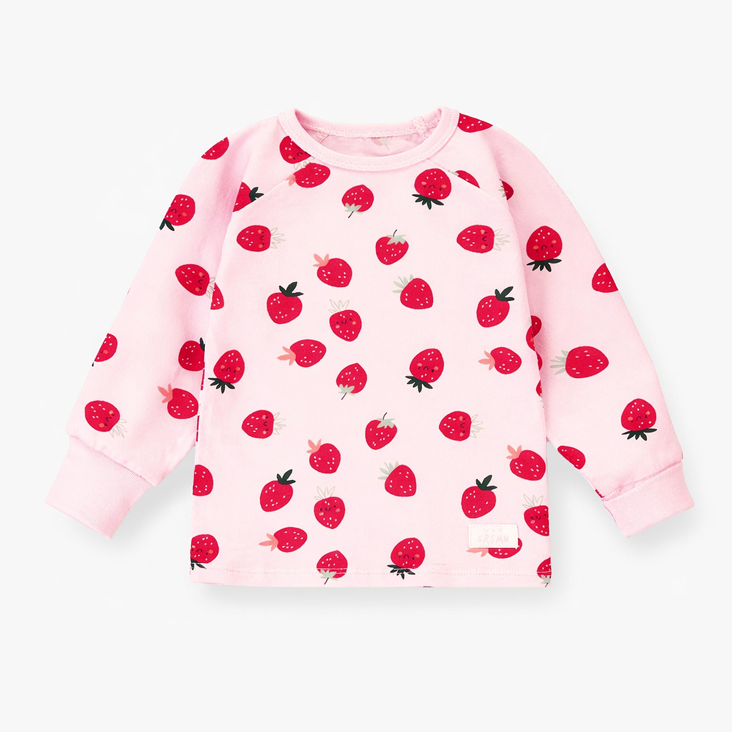 Haut du pyjama deux pièces rose à motifs de fraises, bébé 