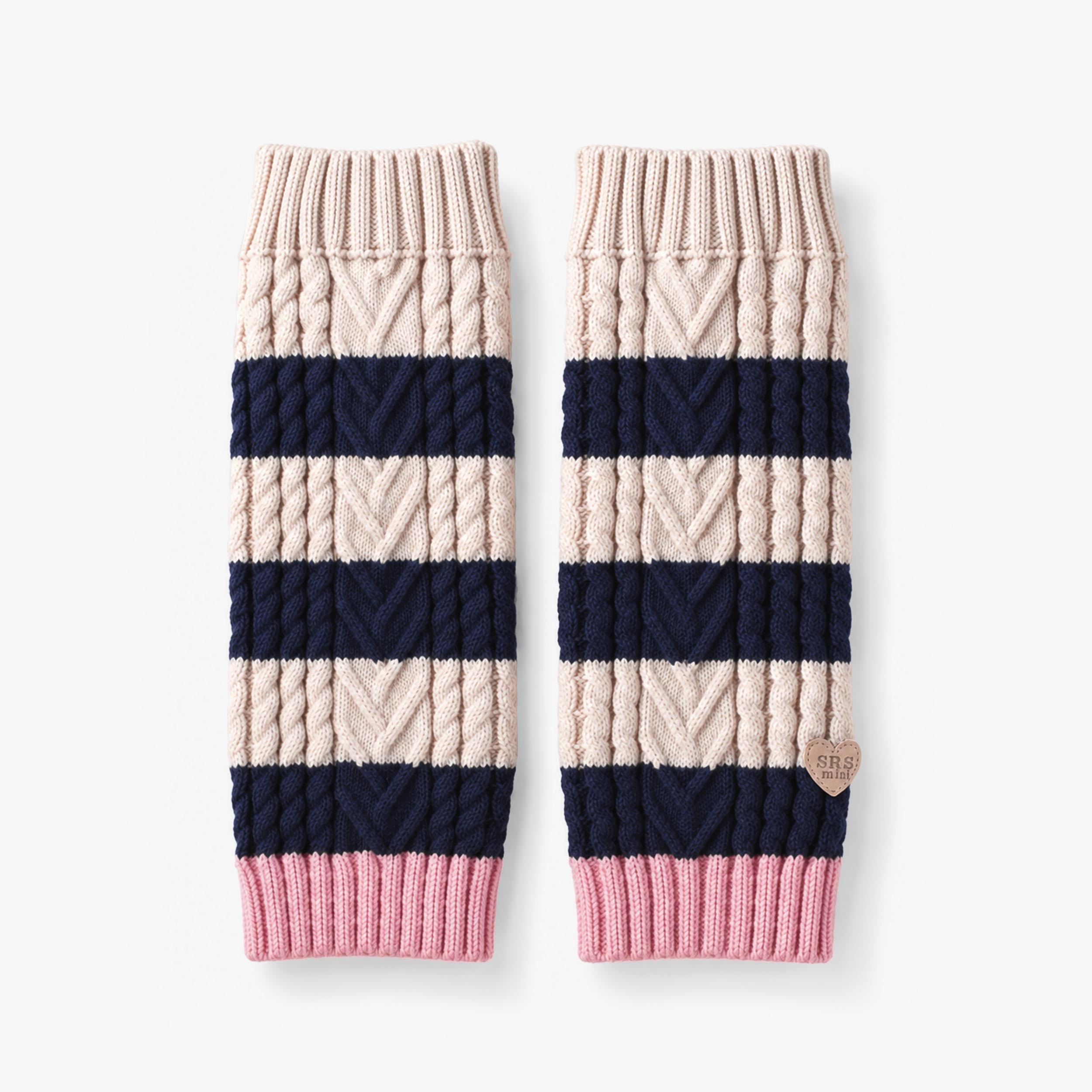 Jambières crème et bleu foncé en tricot, enfant - Souris Mini