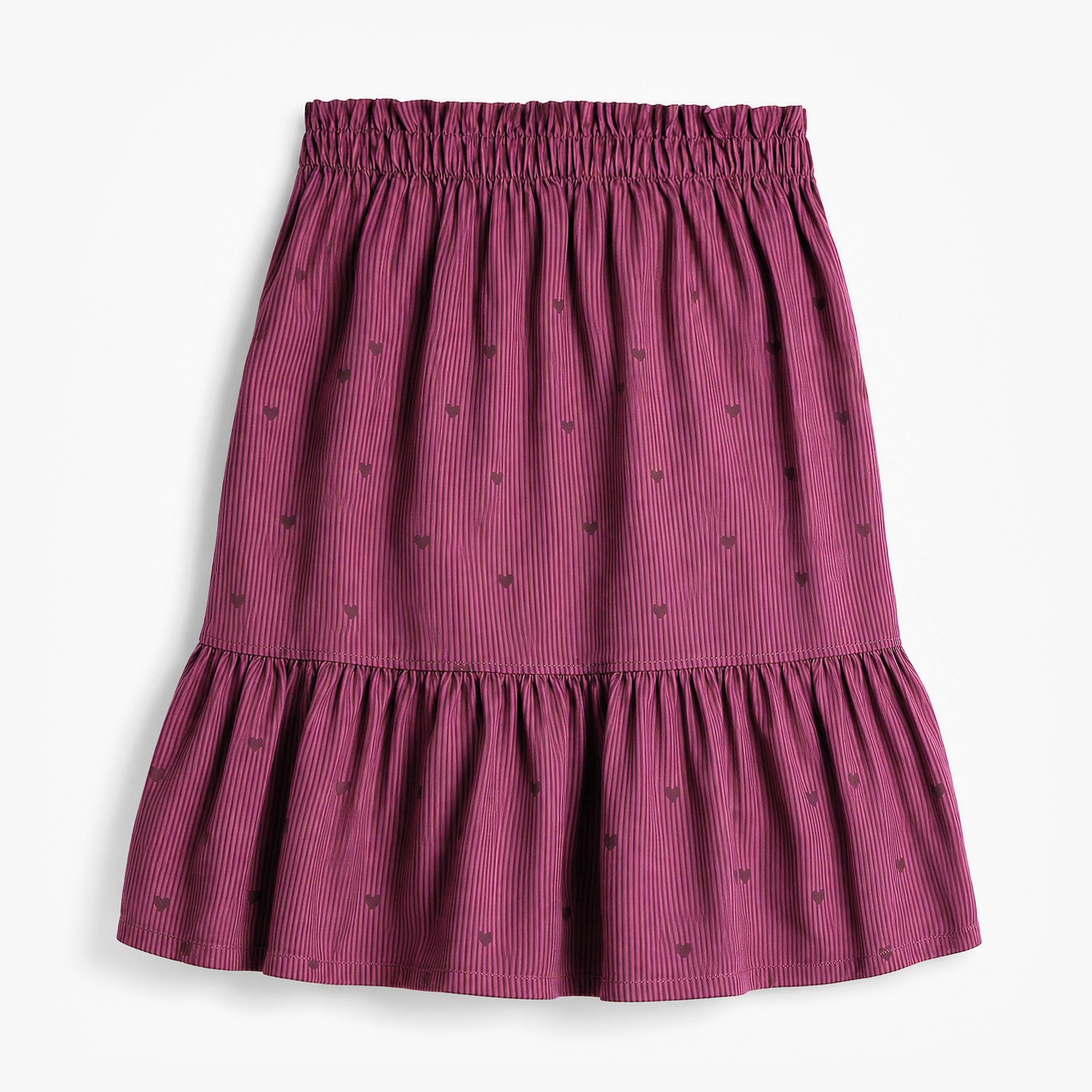 Jupe mauve à volants en viscose, enfant fille- Souris Mini