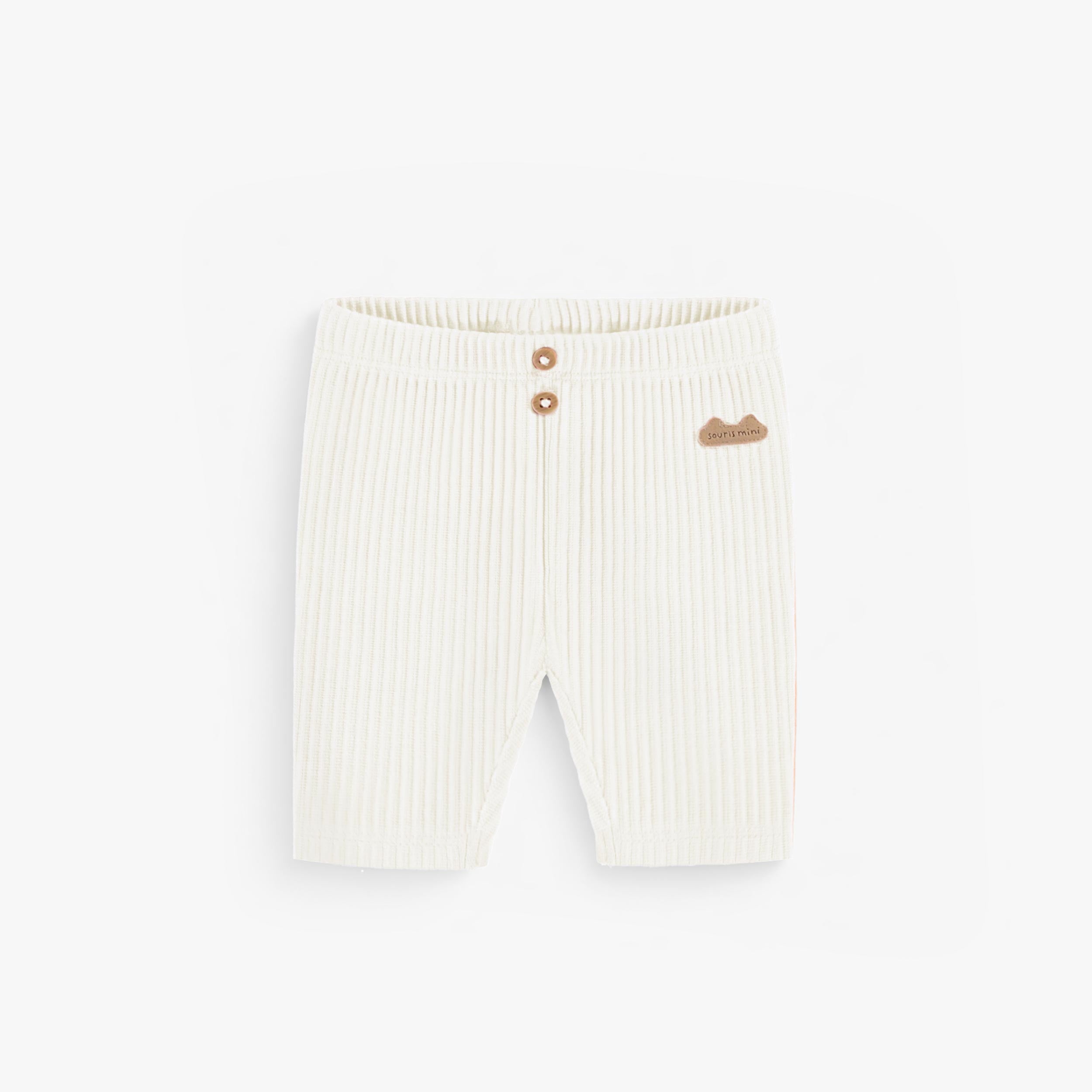 Legging crème en tricot côtelé longueur 3/4, naissance - Souris Mini