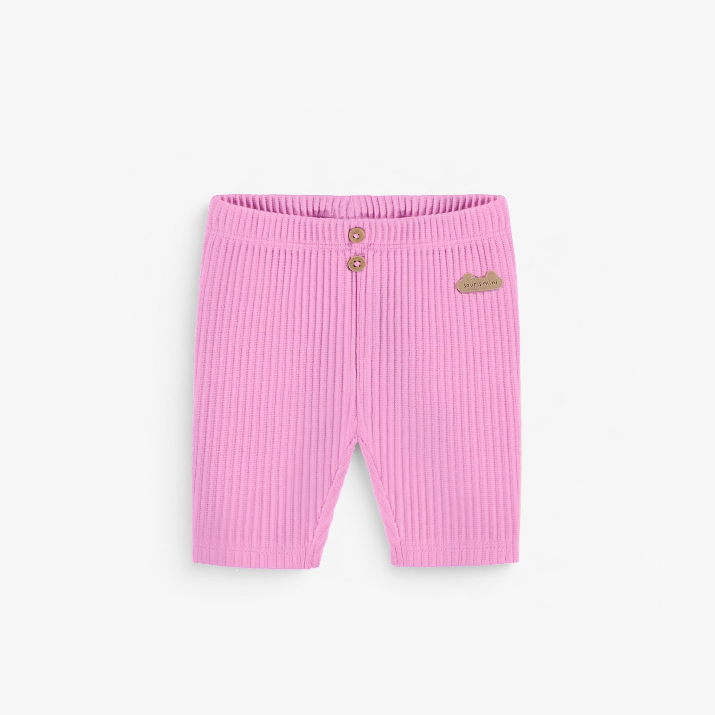 Legging mauve en tricot côtelé longueur 3/4, naissance - Souris Mini