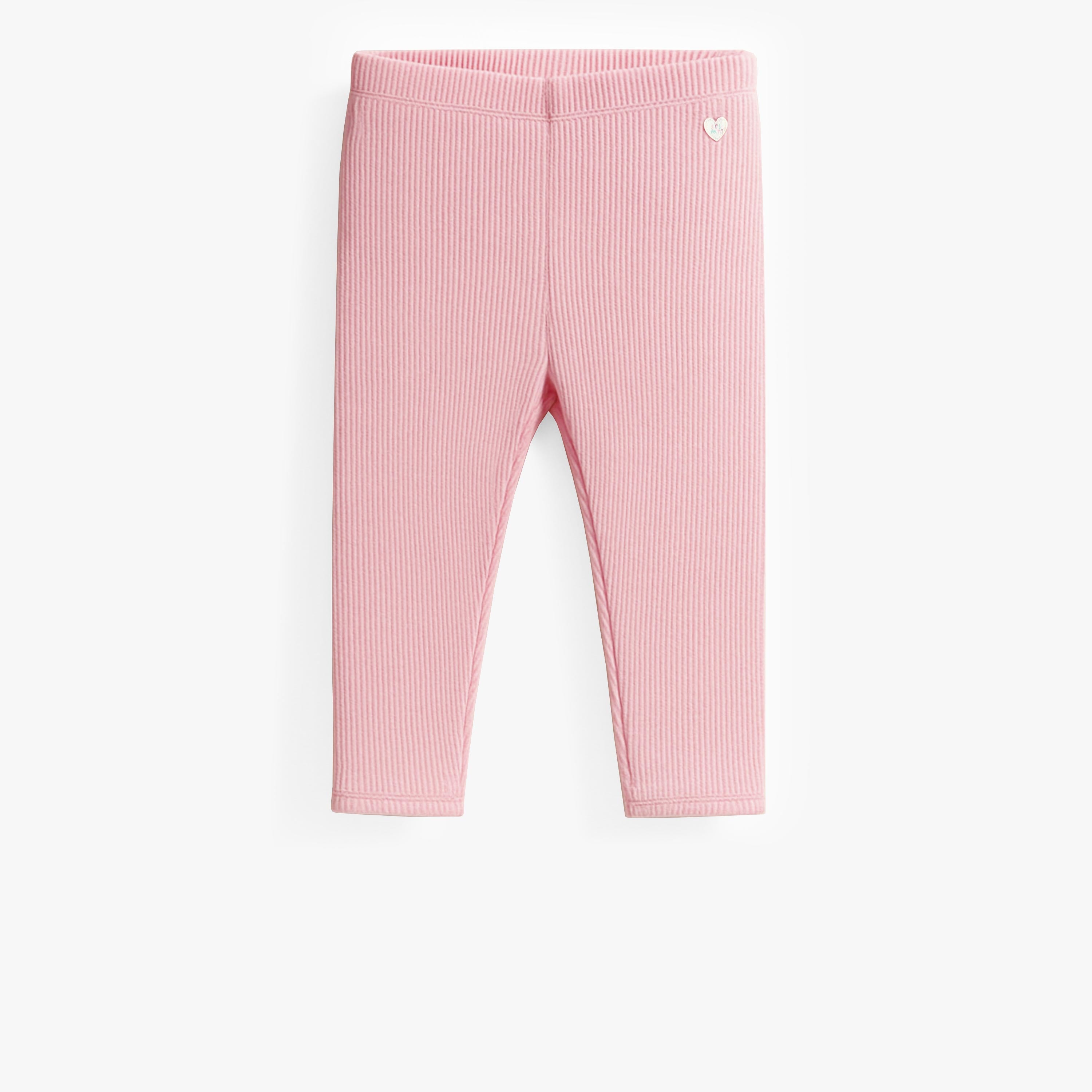 Legging rose en tricot côtelé longueur ¾ , enfant - Souris Mini