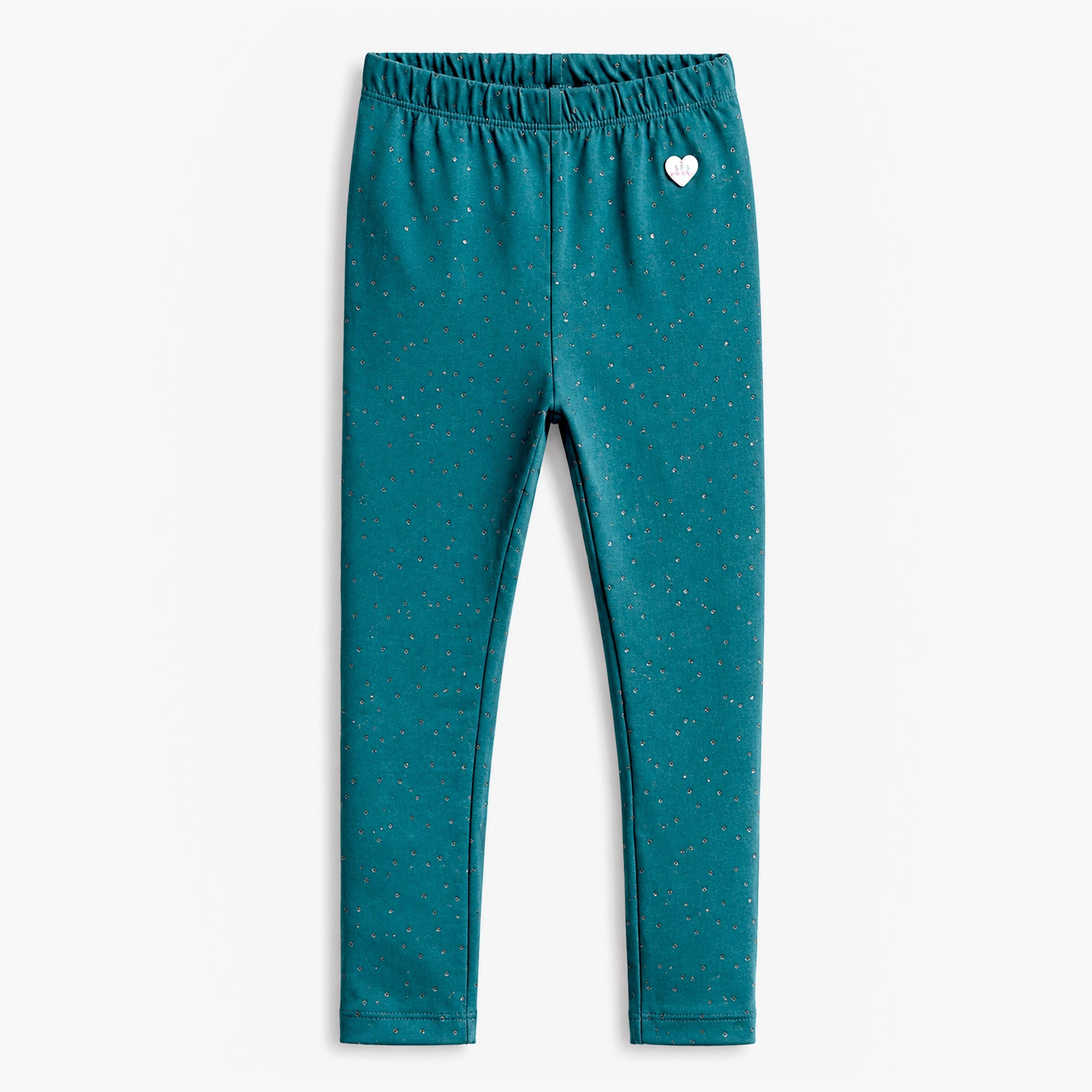 Legging bleu pétrole brillant, enfant fille - Souris Mini
