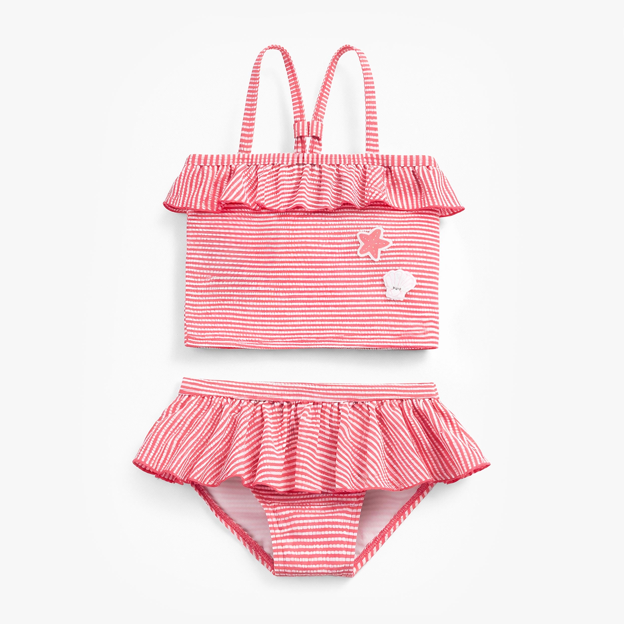 Maillot de bain deux pièces rose et crème à rayures, enfant - Souris Mini