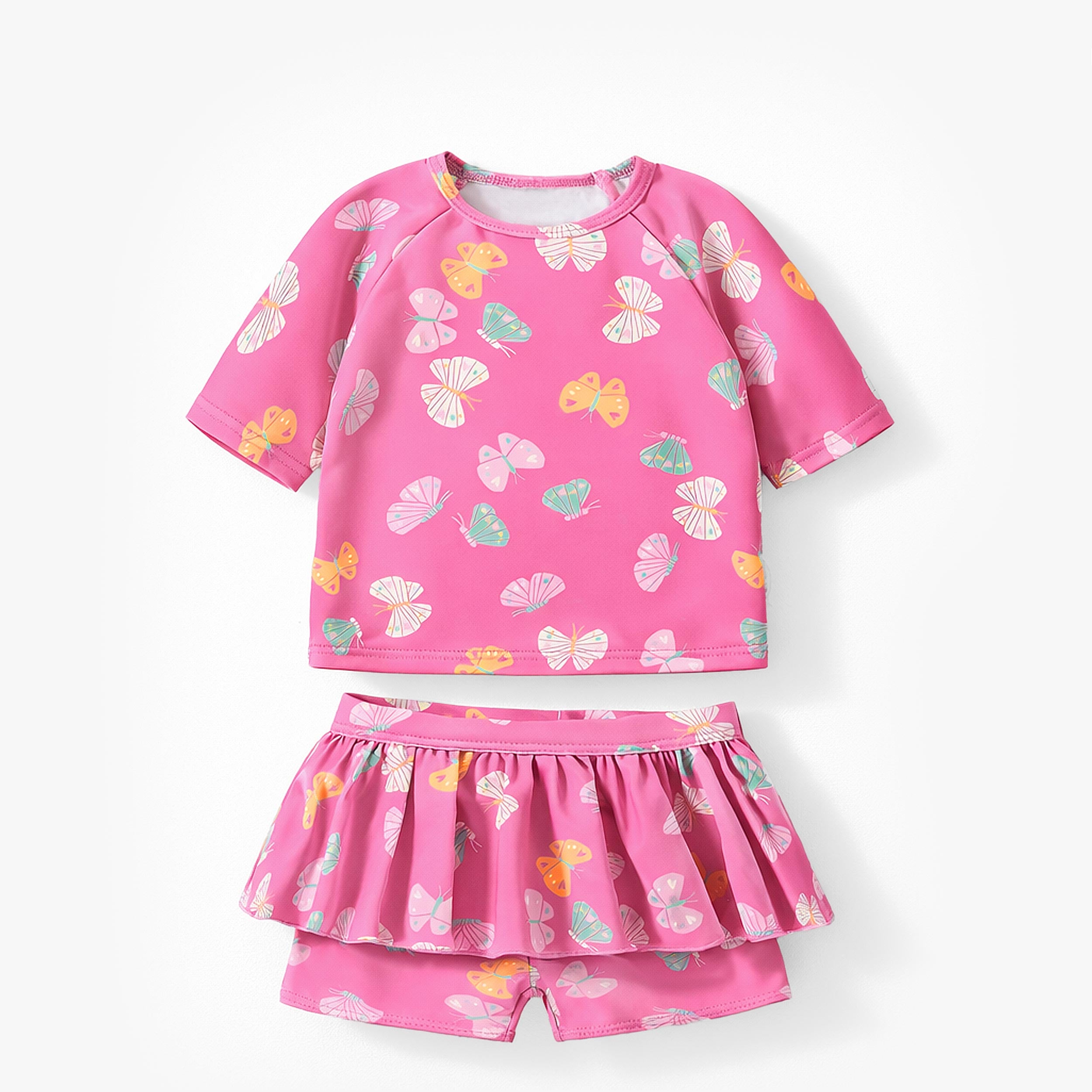 Maillot de bain deux pièces rose à motifs de papillons, bébé - Souris Mini