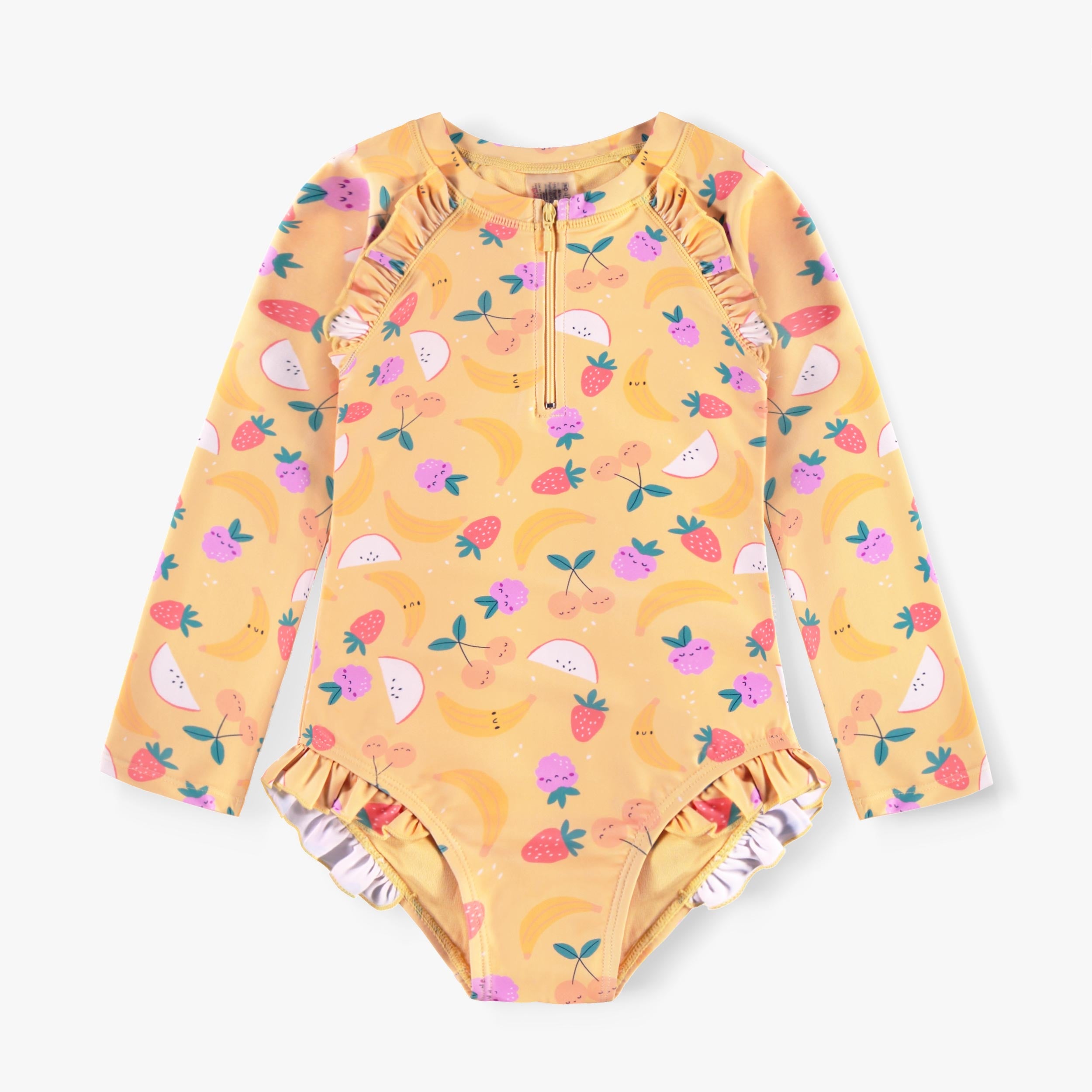 Maillot de bain une pièce jaune à motifs fruités, enfant - Souris Mini