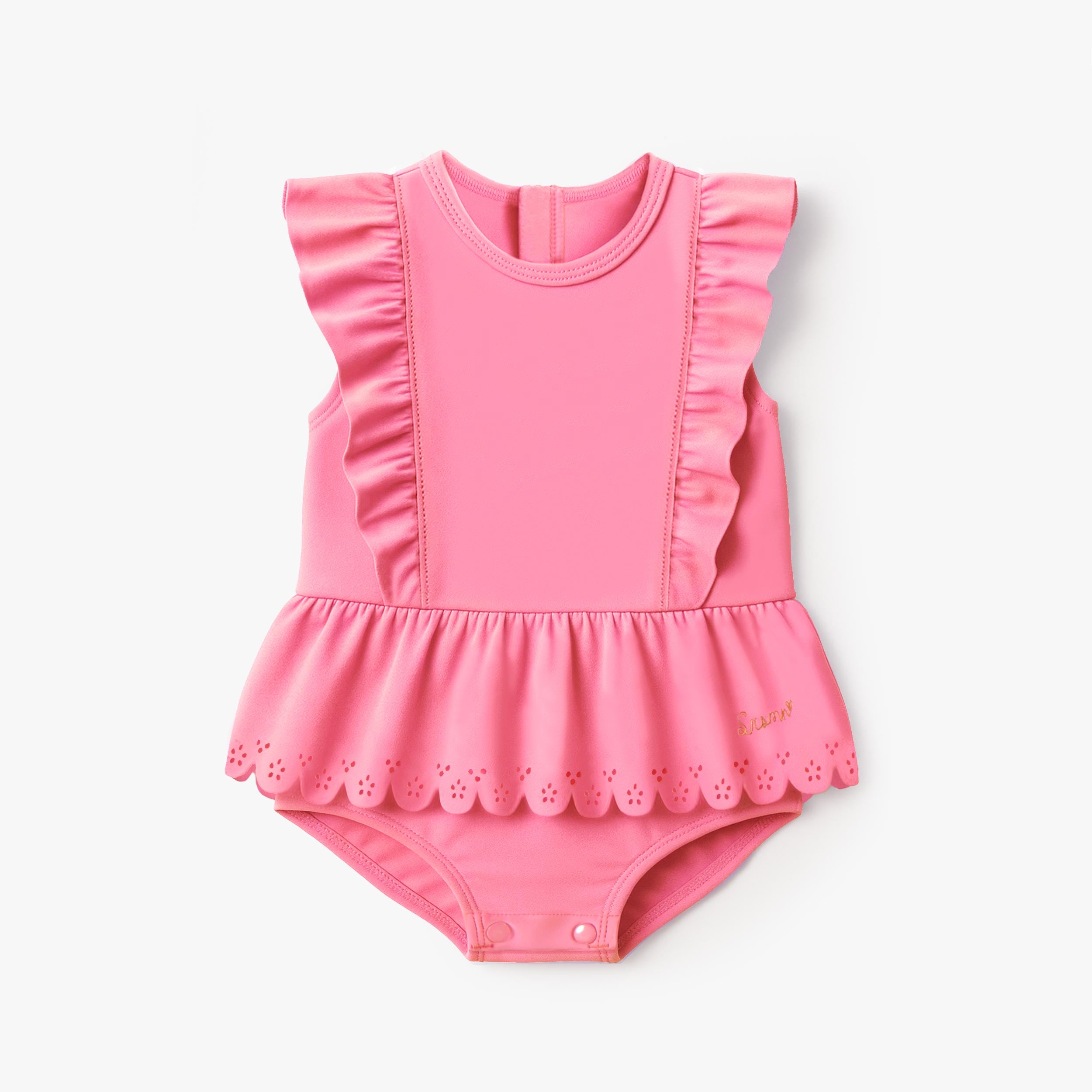 Maillot de bain une pièce rose avec volants, bébé - Souris Mini