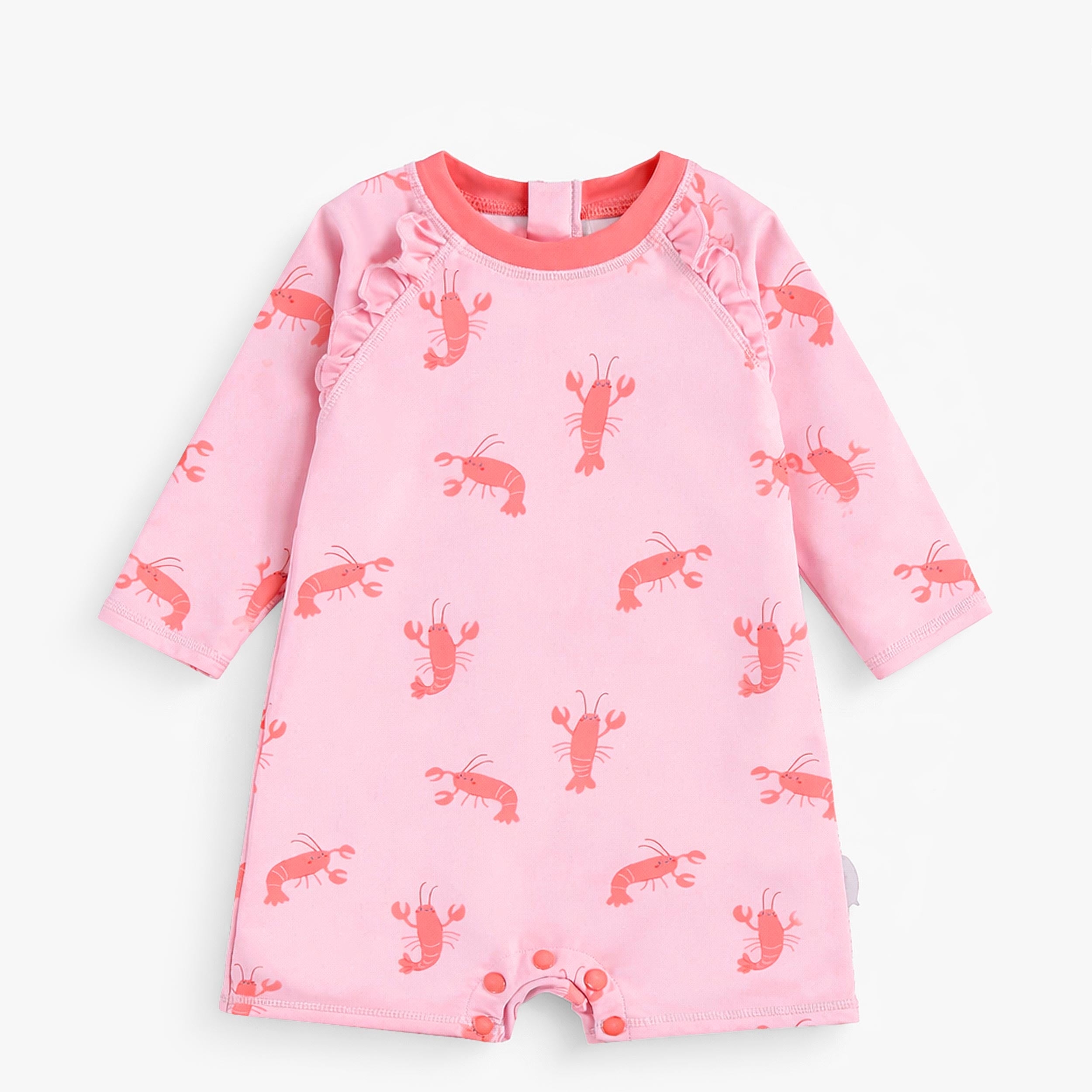 Maillot de bain une pièce rose à motifs de homards, bébé - Souris Mini