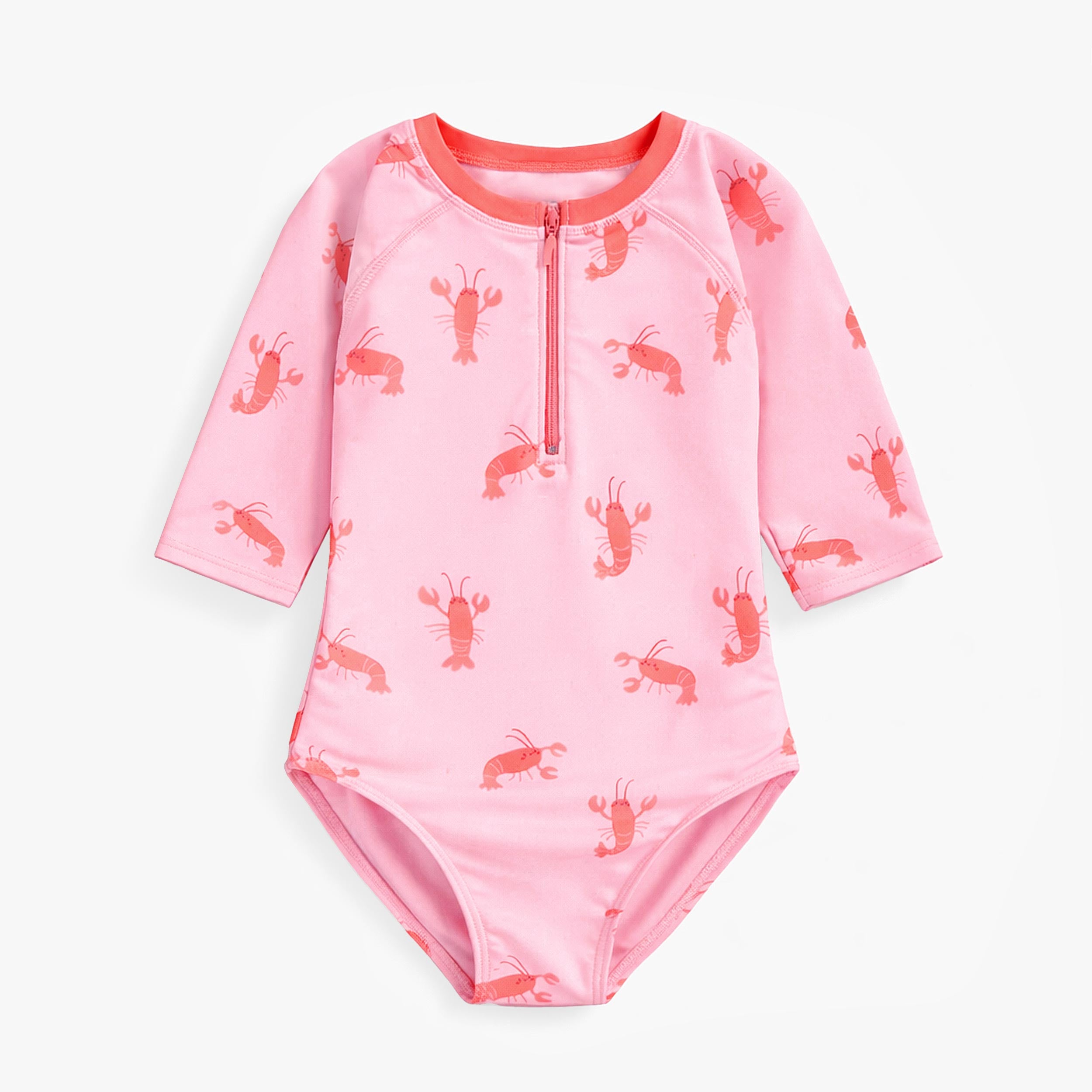 Maillot de bain une pièce rose à motifs de homards, enfant - Souris Mini