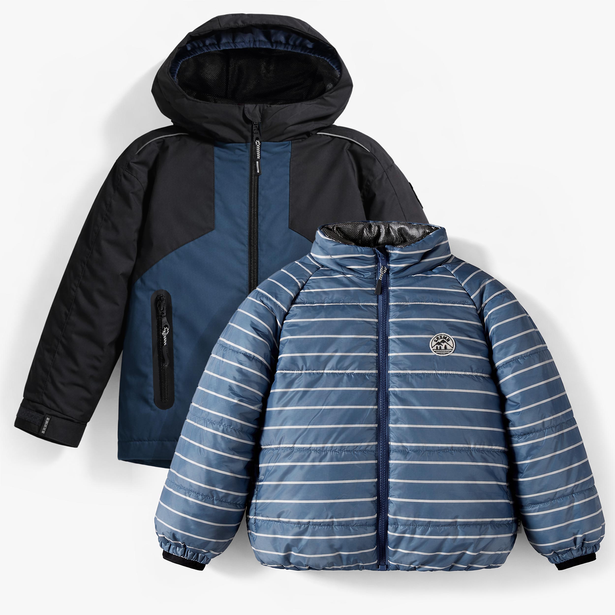 Manteau 3 en 1 bleu et noir, enfant - Souris Mini