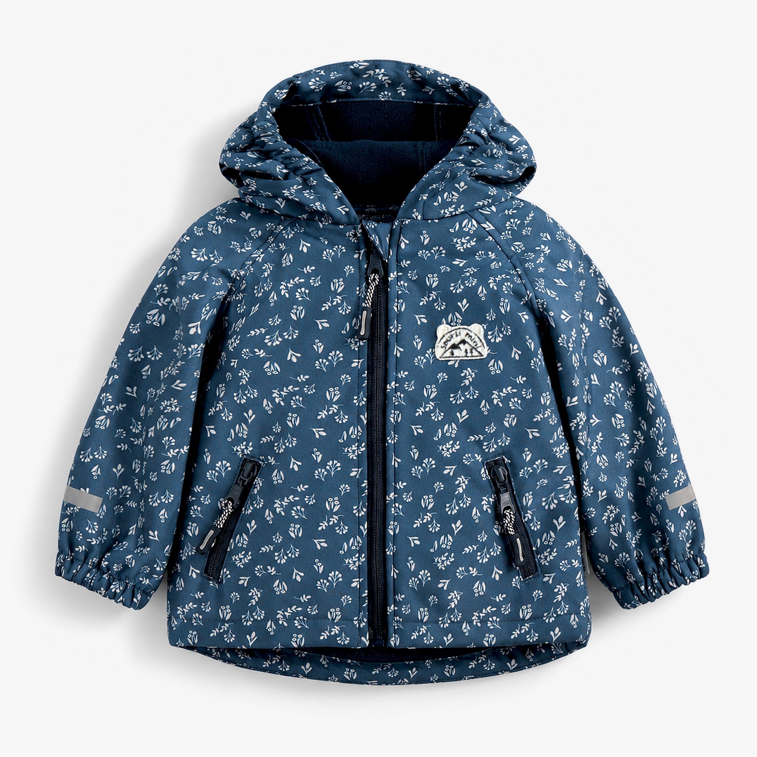 Manteau softshell bleu à imprimé floral, bébé - Souris Mini