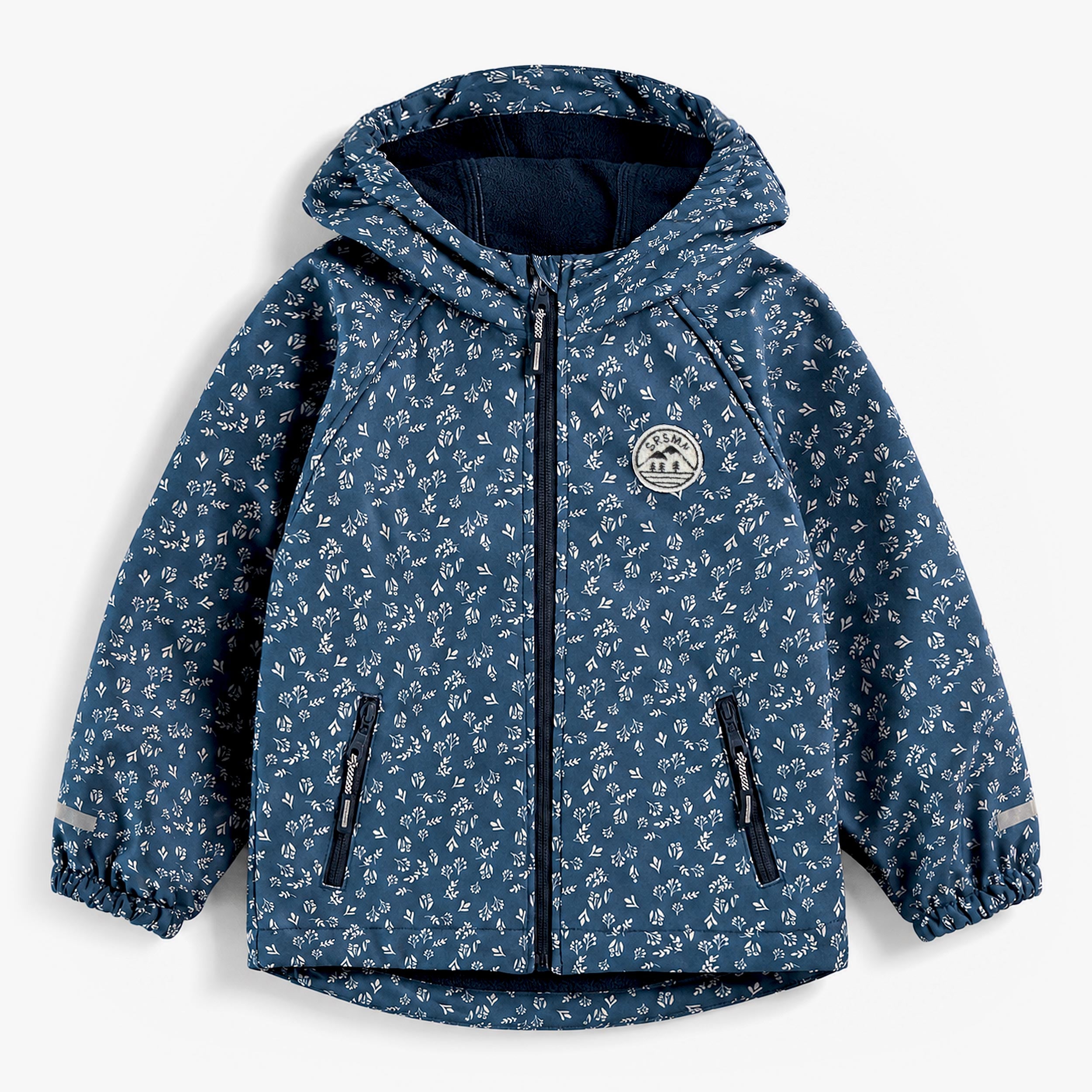 Manteau softshell bleu à imprimé floral, enfant - Souris Mini
