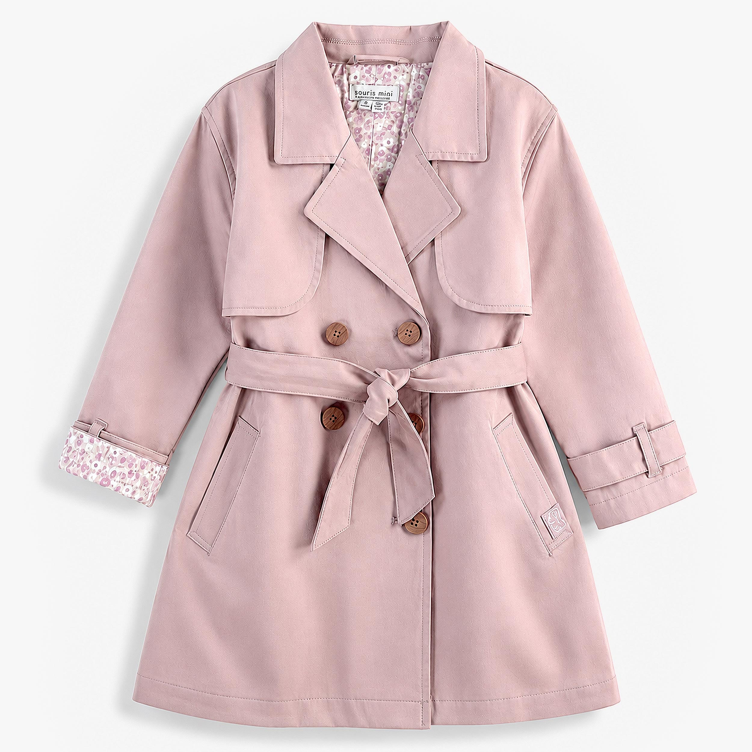 Manteau trench rose, enfant - Souris MIni